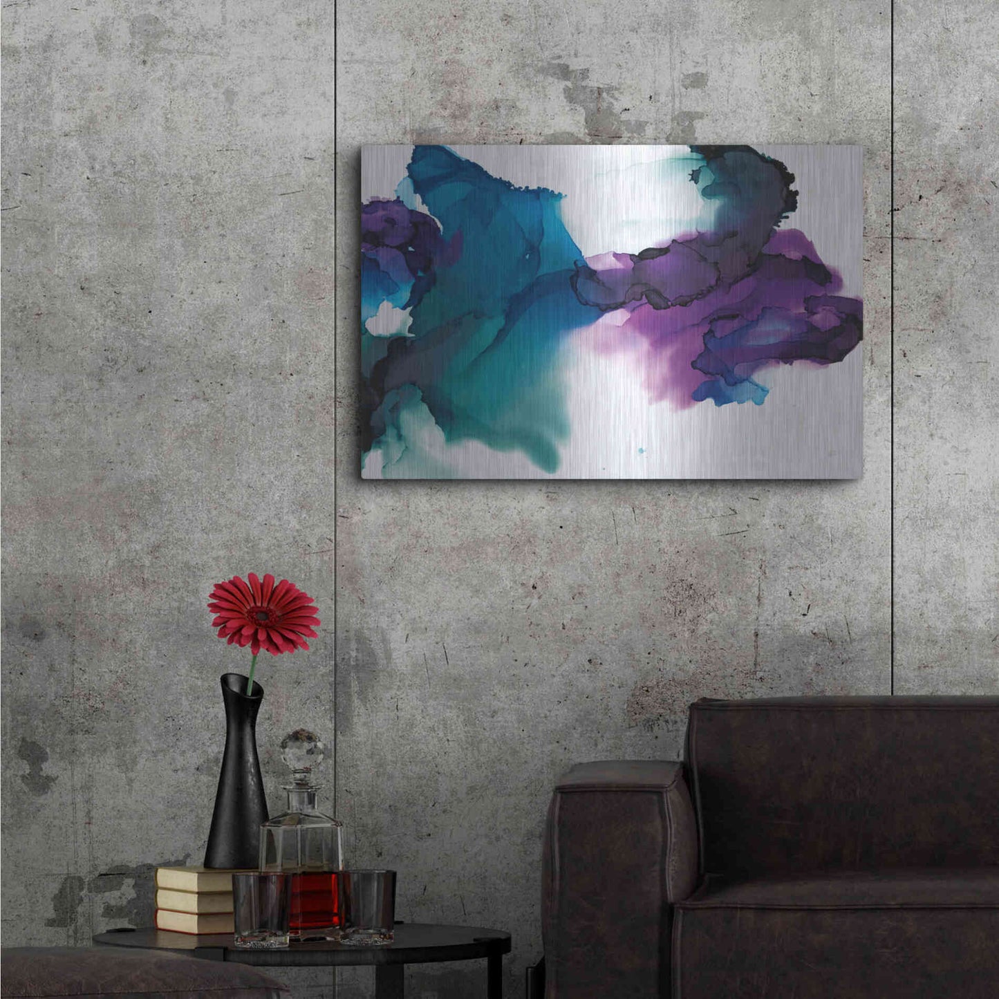 Luxe Metal Art 'Gemstone' by Chris Paschke, Metal Wall Art,36x24