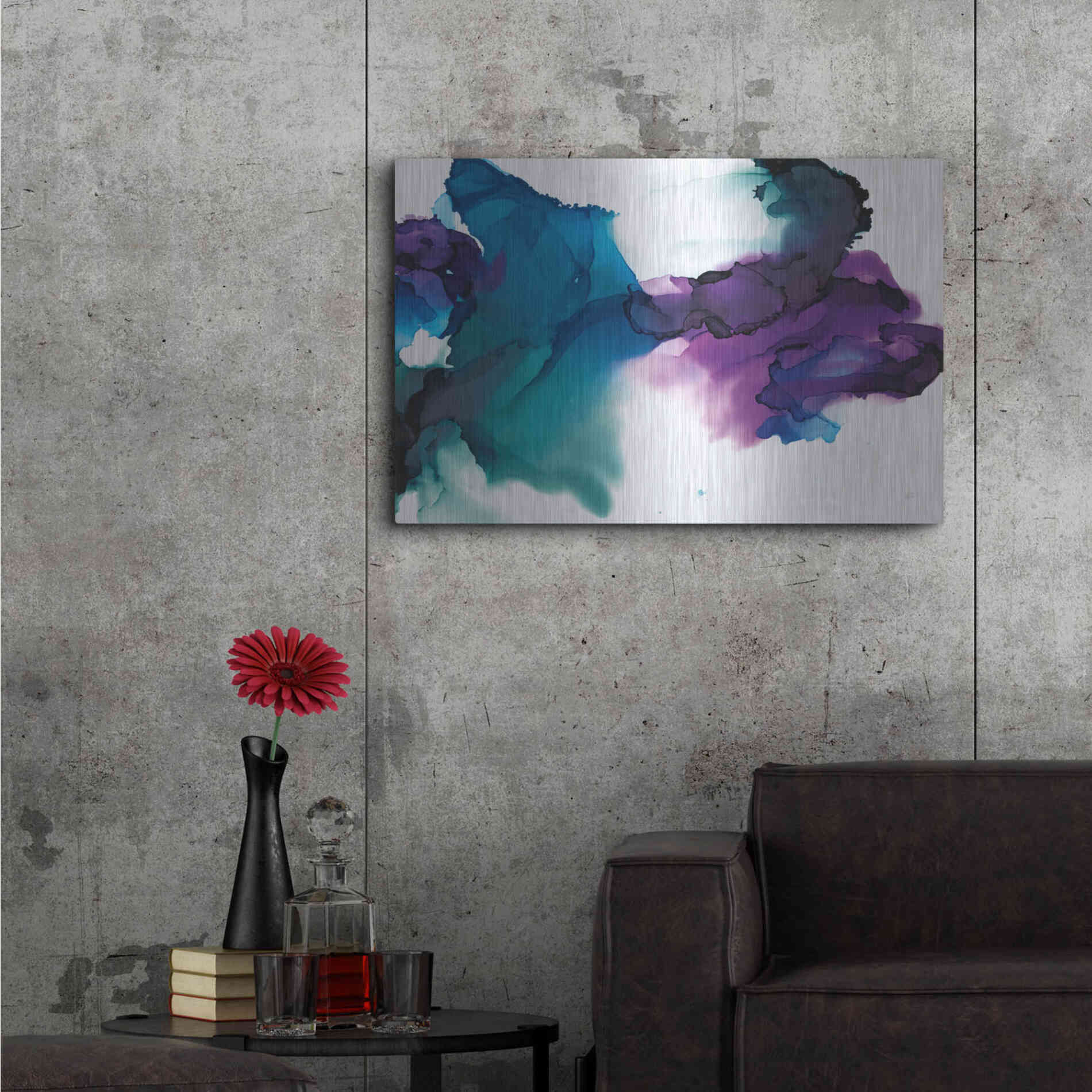 Luxe Metal Art 'Gemstone' by Chris Paschke, Metal Wall Art,36x24