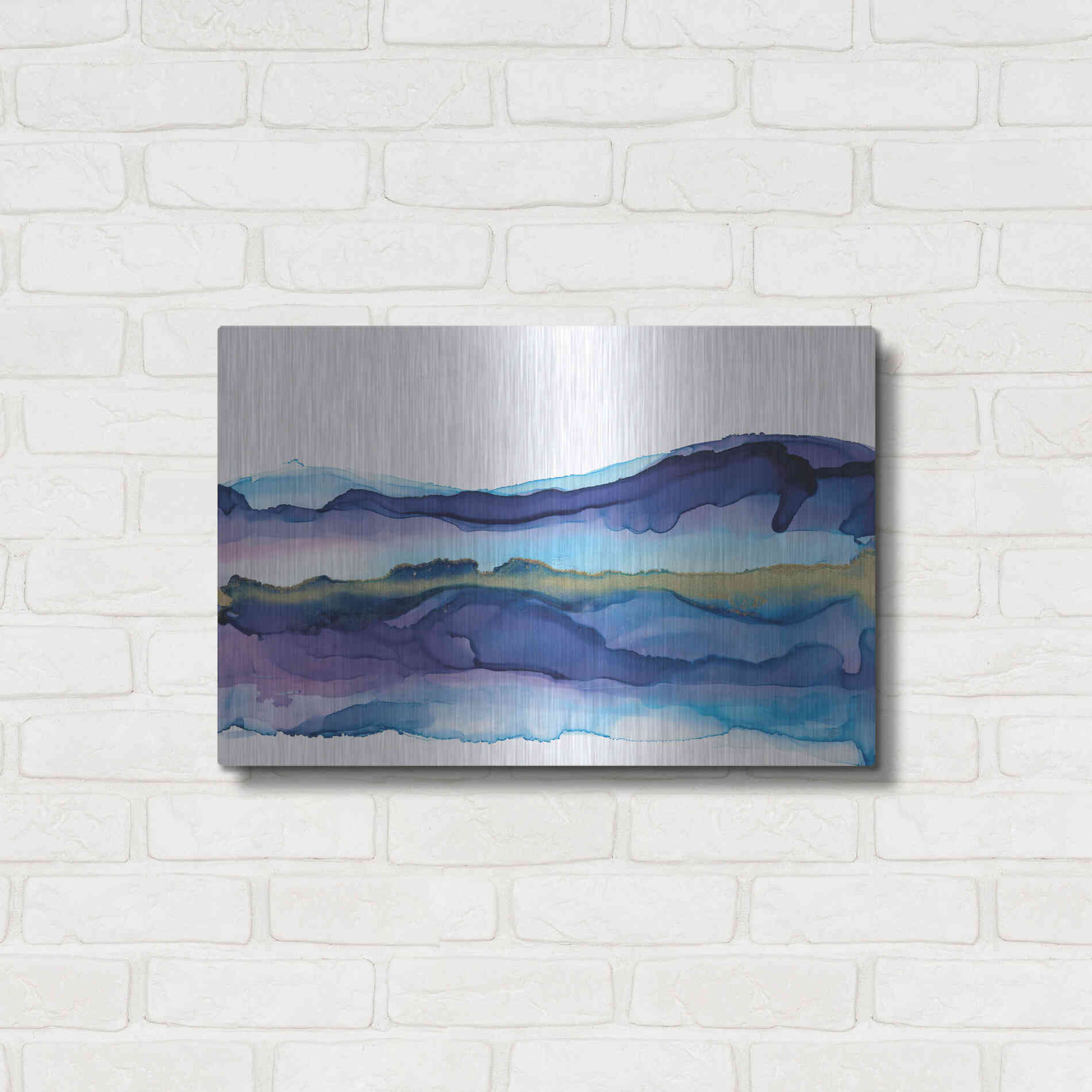 Luxe Metal Art 'Coastal Ink I' by Chris Paschke, Metal Wall Art,24x16