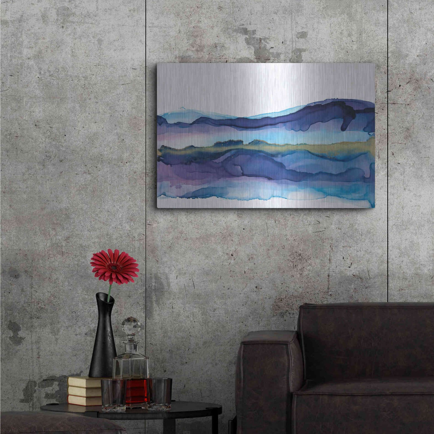 Luxe Metal Art 'Coastal Ink I' by Chris Paschke, Metal Wall Art,36x24