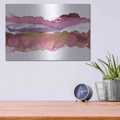 Luxe Metal Art 'Coastal Ink V' by Chris Paschke, Metal Wall Art,16x12