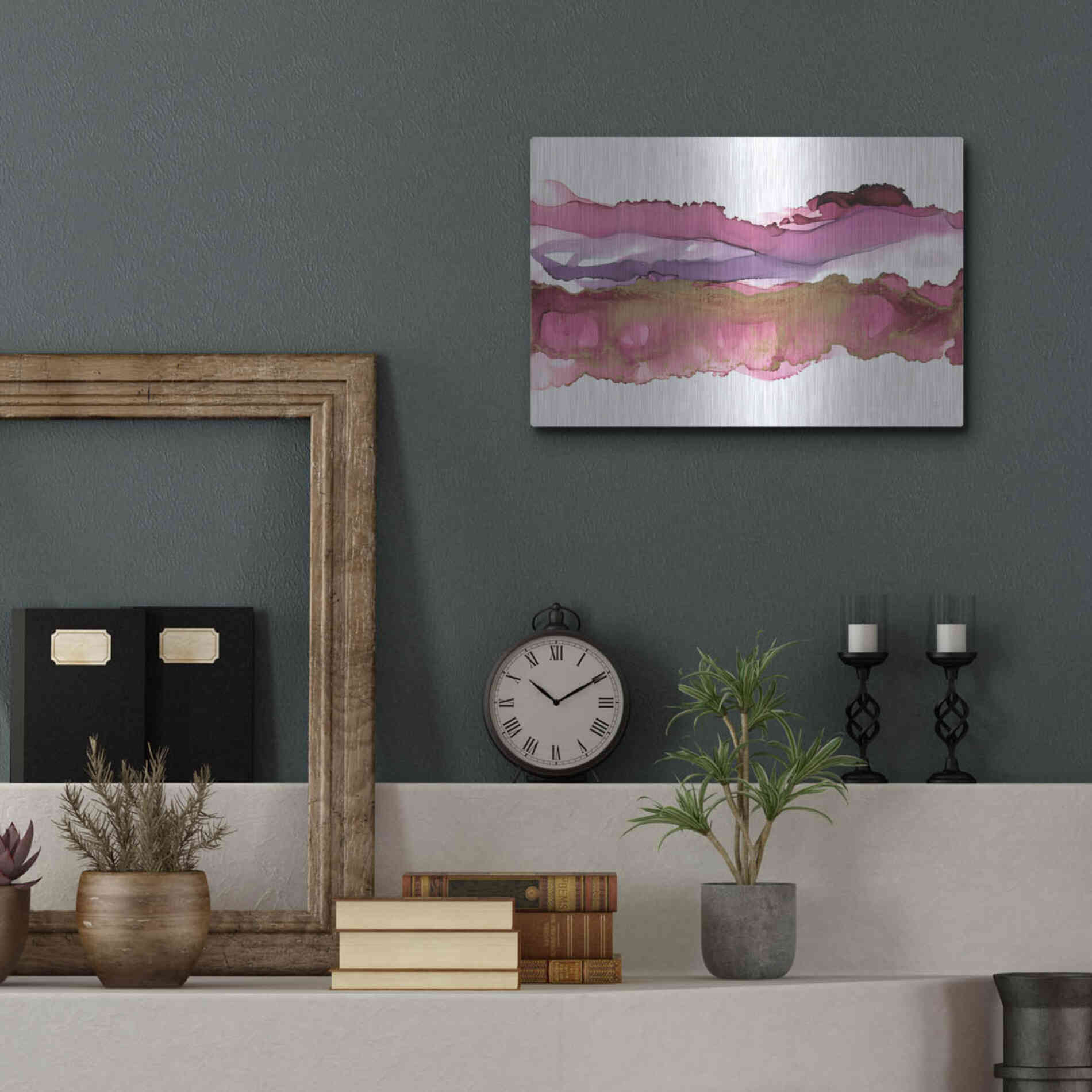 Luxe Metal Art 'Coastal Ink V' by Chris Paschke, Metal Wall Art,16x12