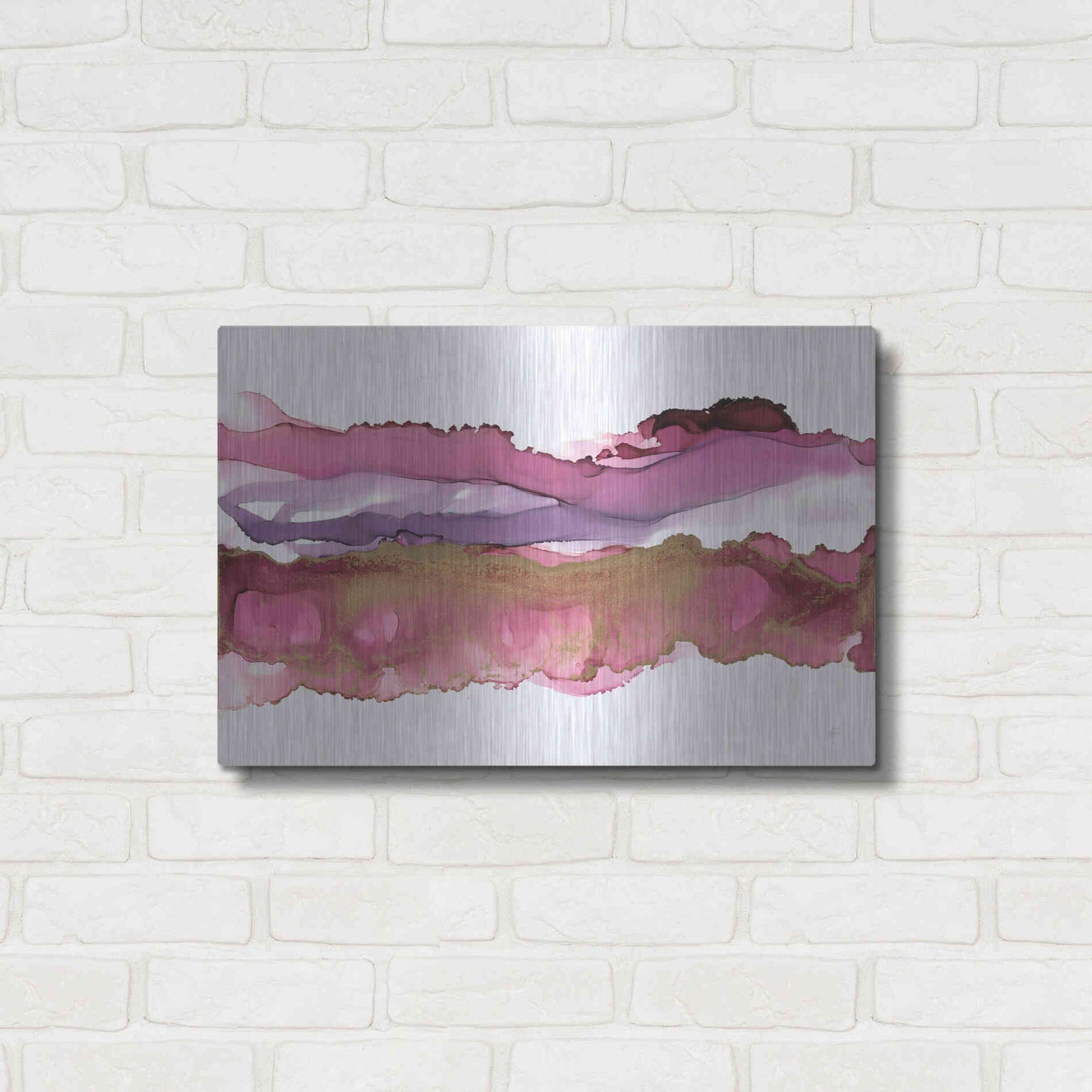 Luxe Metal Art 'Coastal Ink V' by Chris Paschke, Metal Wall Art,24x16