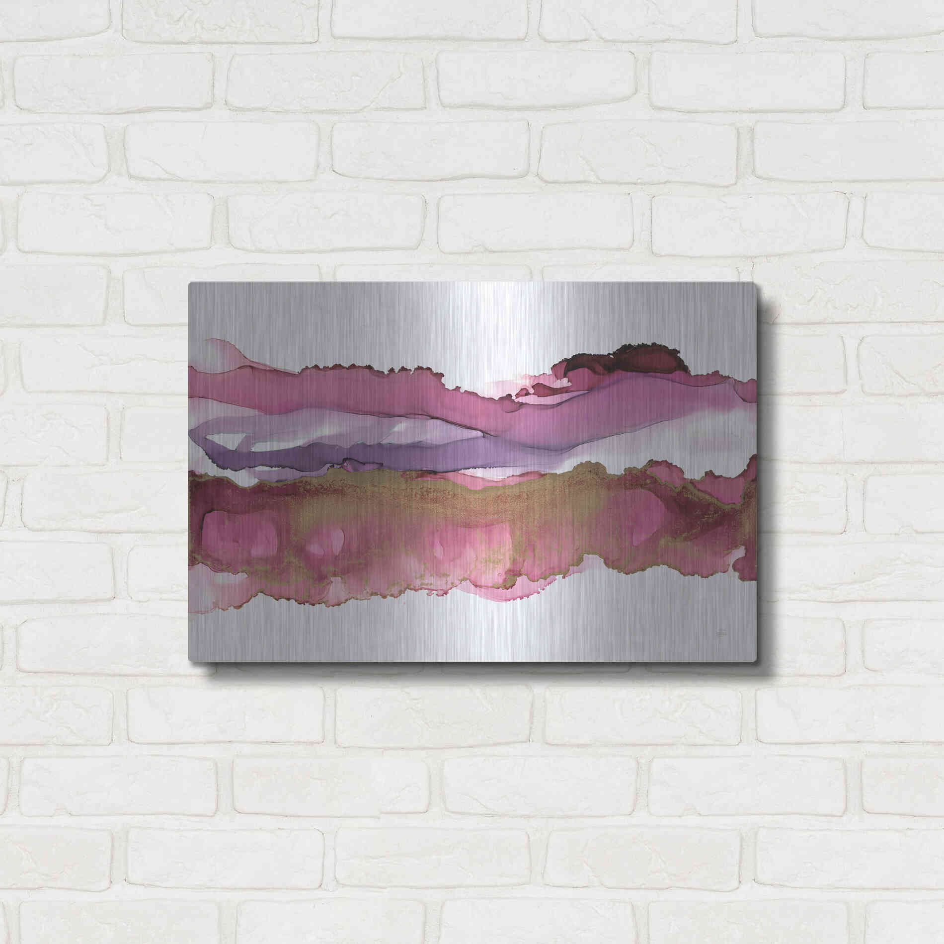 Luxe Metal Art 'Coastal Ink V' by Chris Paschke, Metal Wall Art,24x16