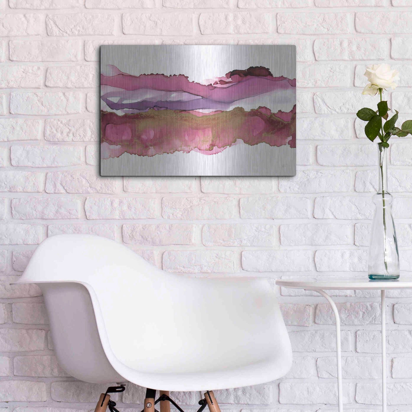 Luxe Metal Art 'Coastal Ink V' by Chris Paschke, Metal Wall Art,24x16