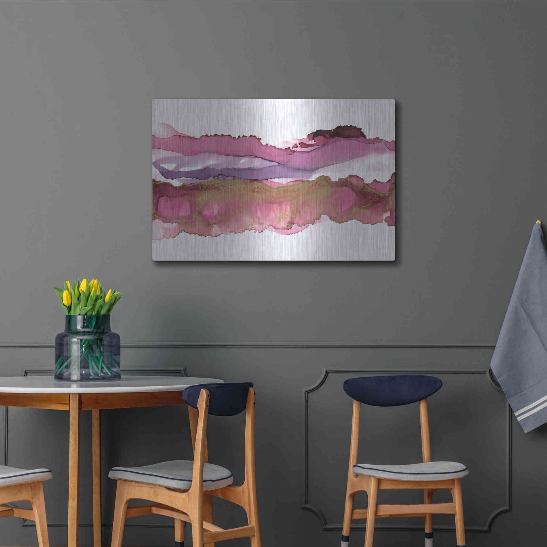 Luxe Metal Art 'Coastal Ink V' by Chris Paschke, Metal Wall Art,36x24