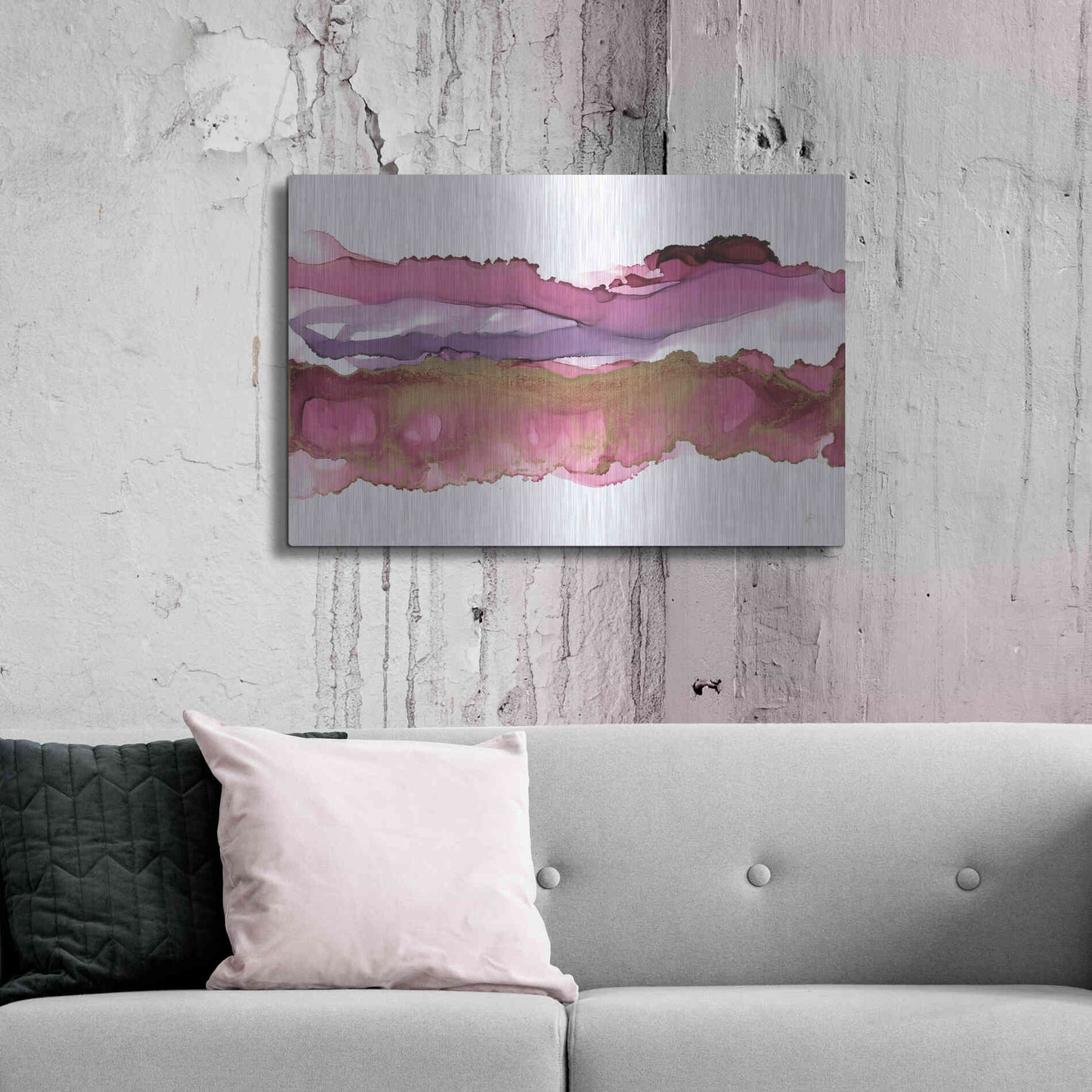 Luxe Metal Art 'Coastal Ink V' by Chris Paschke, Metal Wall Art,36x24