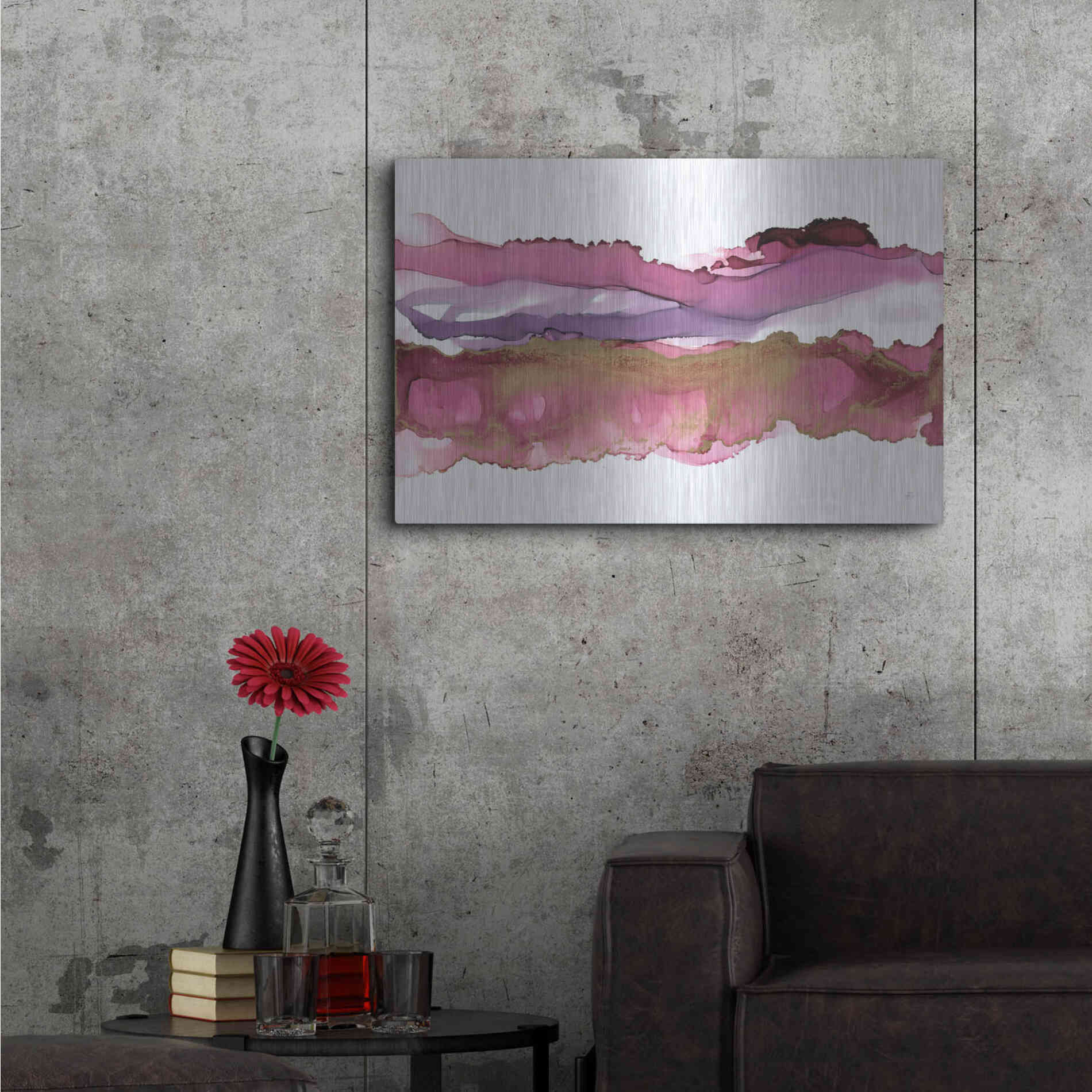 Luxe Metal Art 'Coastal Ink V' by Chris Paschke, Metal Wall Art,36x24