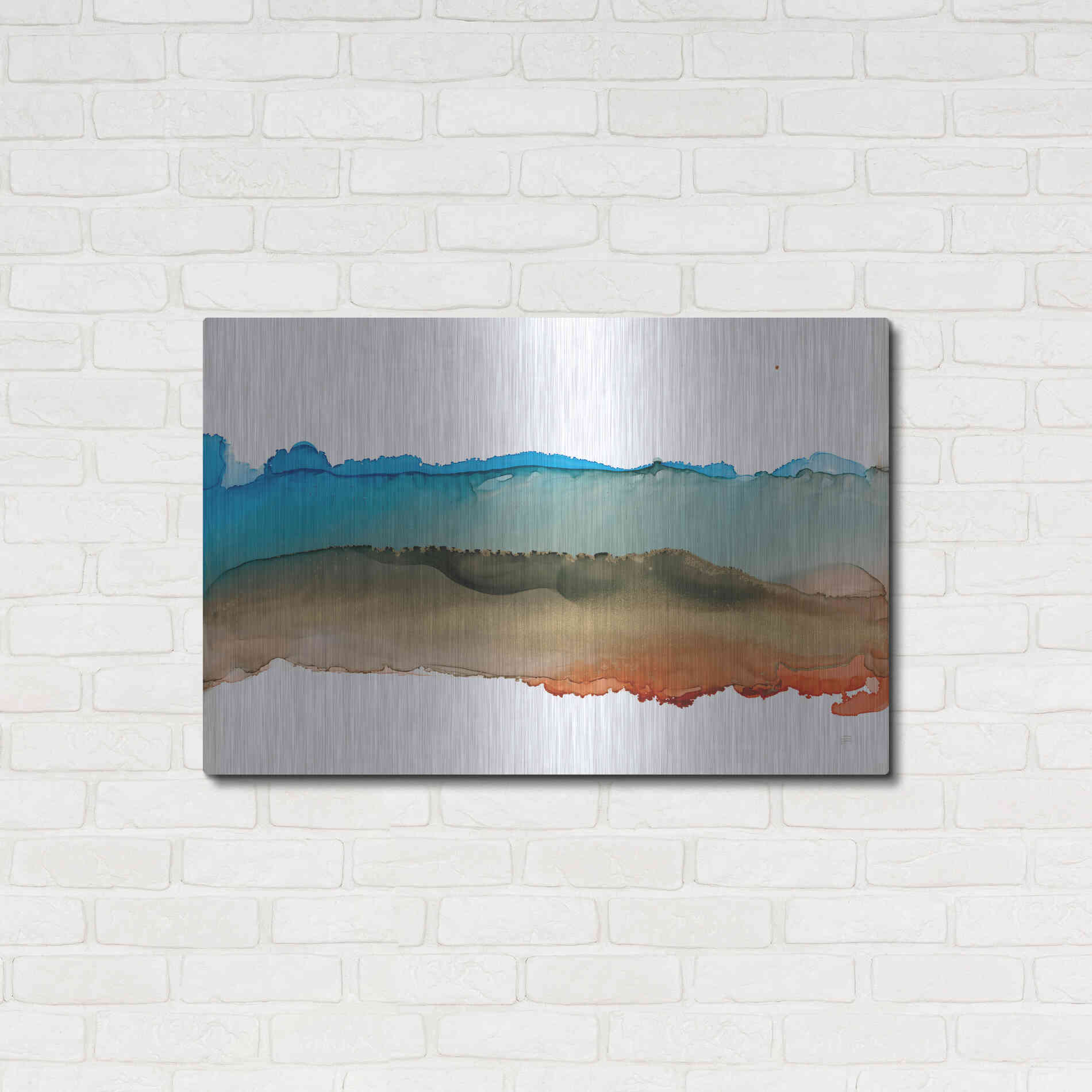 Luxe Metal Art 'Coastal Ink VIII' by Chris Paschke, Metal Wall Art,36x24