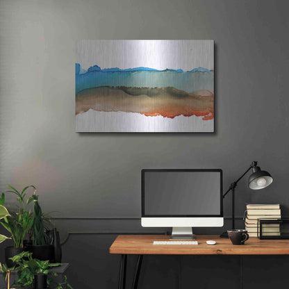 Luxe Metal Art 'Coastal Ink VIII' by Chris Paschke, Metal Wall Art,36x24