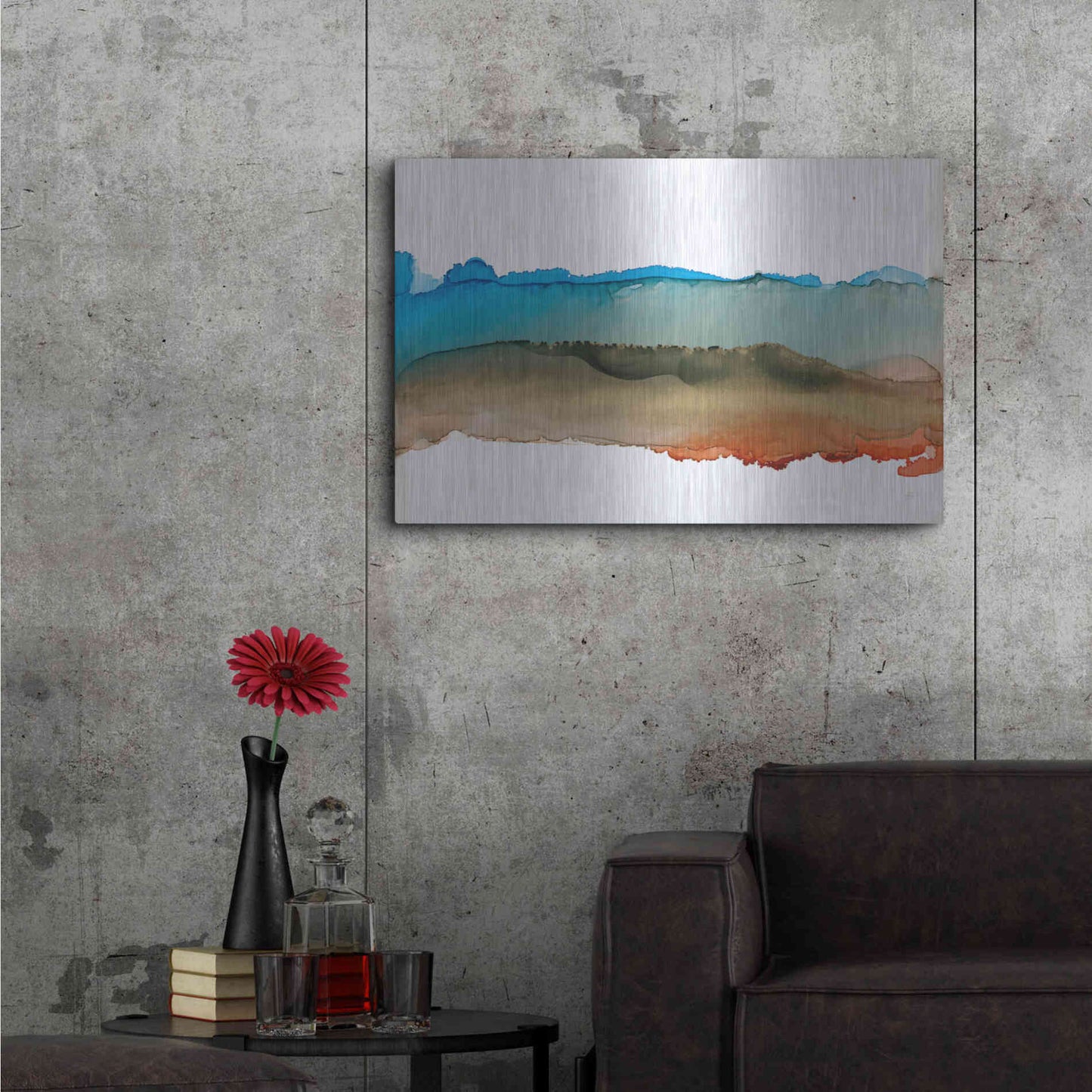 Luxe Metal Art 'Coastal Ink VIII' by Chris Paschke, Metal Wall Art,36x24