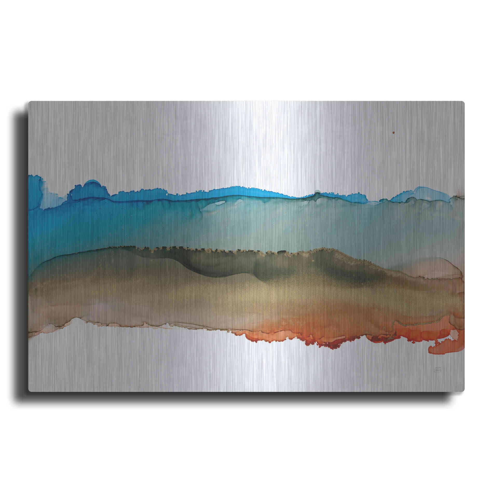 Luxe Metal Art 'Coastal Ink VIII' by Chris Paschke, Metal Wall Art