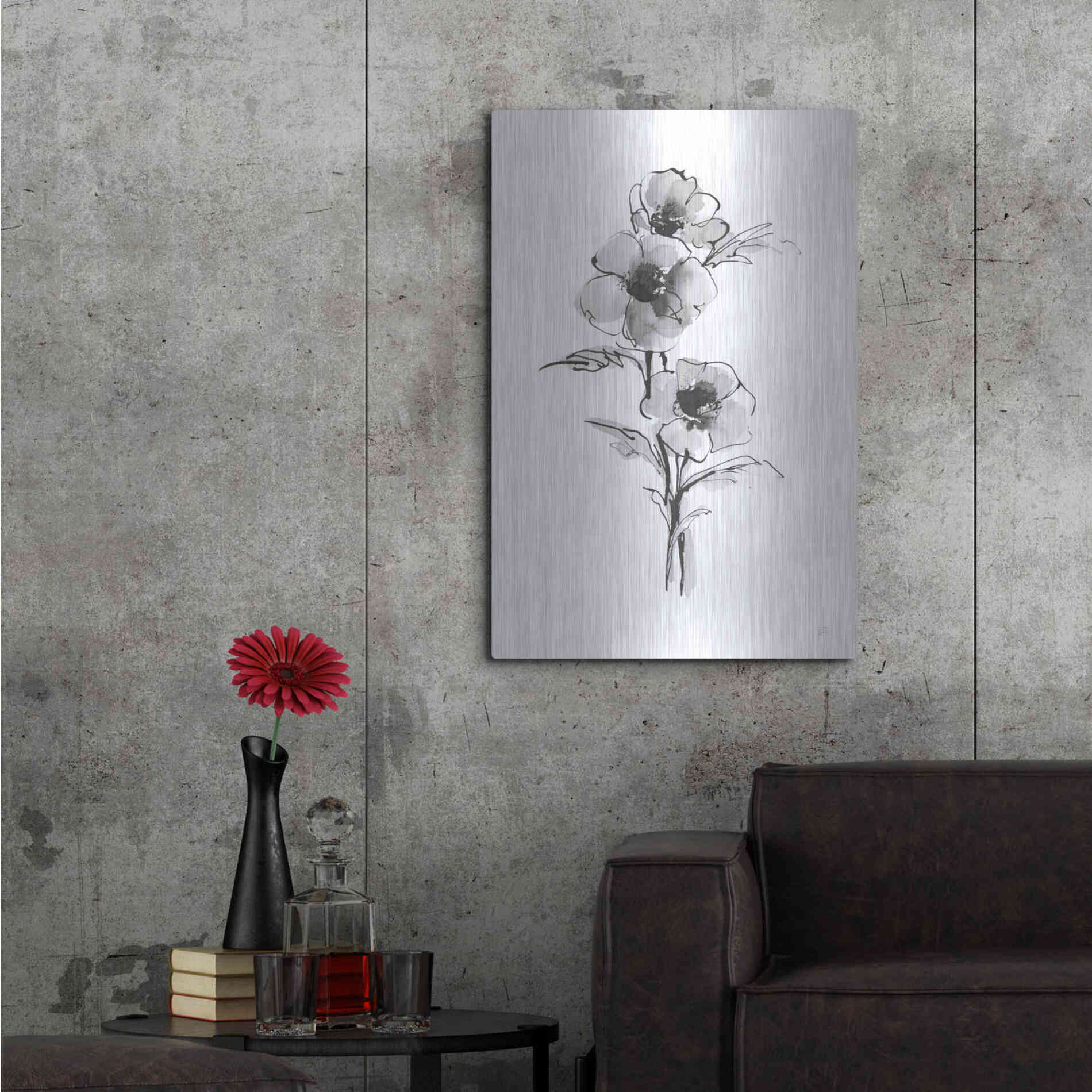 Luxe Metal Art 'Wash Anemone II' by Chris Paschke, Metal Wall Art,24x36