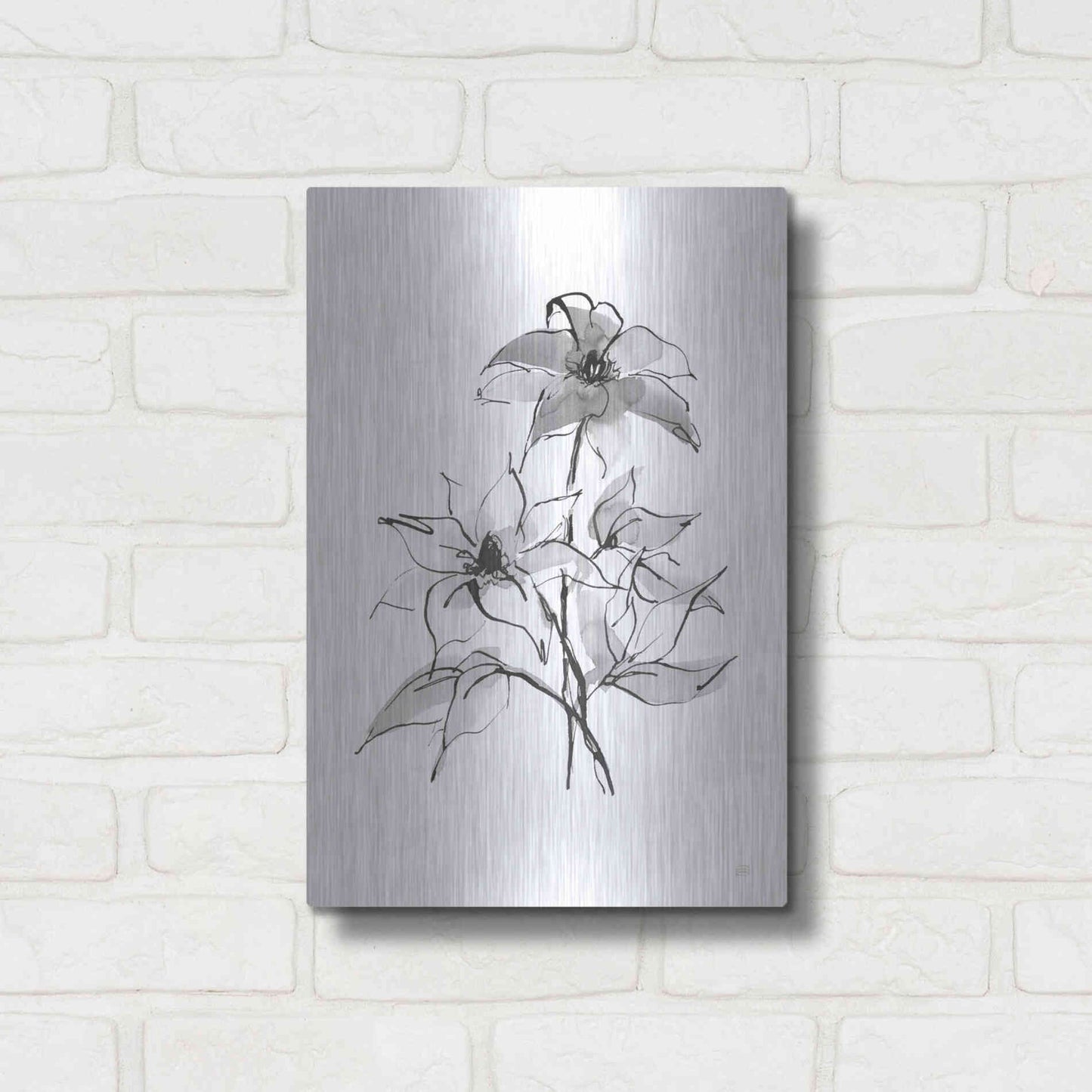 Luxe Metal Art 'Wash Clematis' by Chris Paschke, Metal Wall Art,12x16