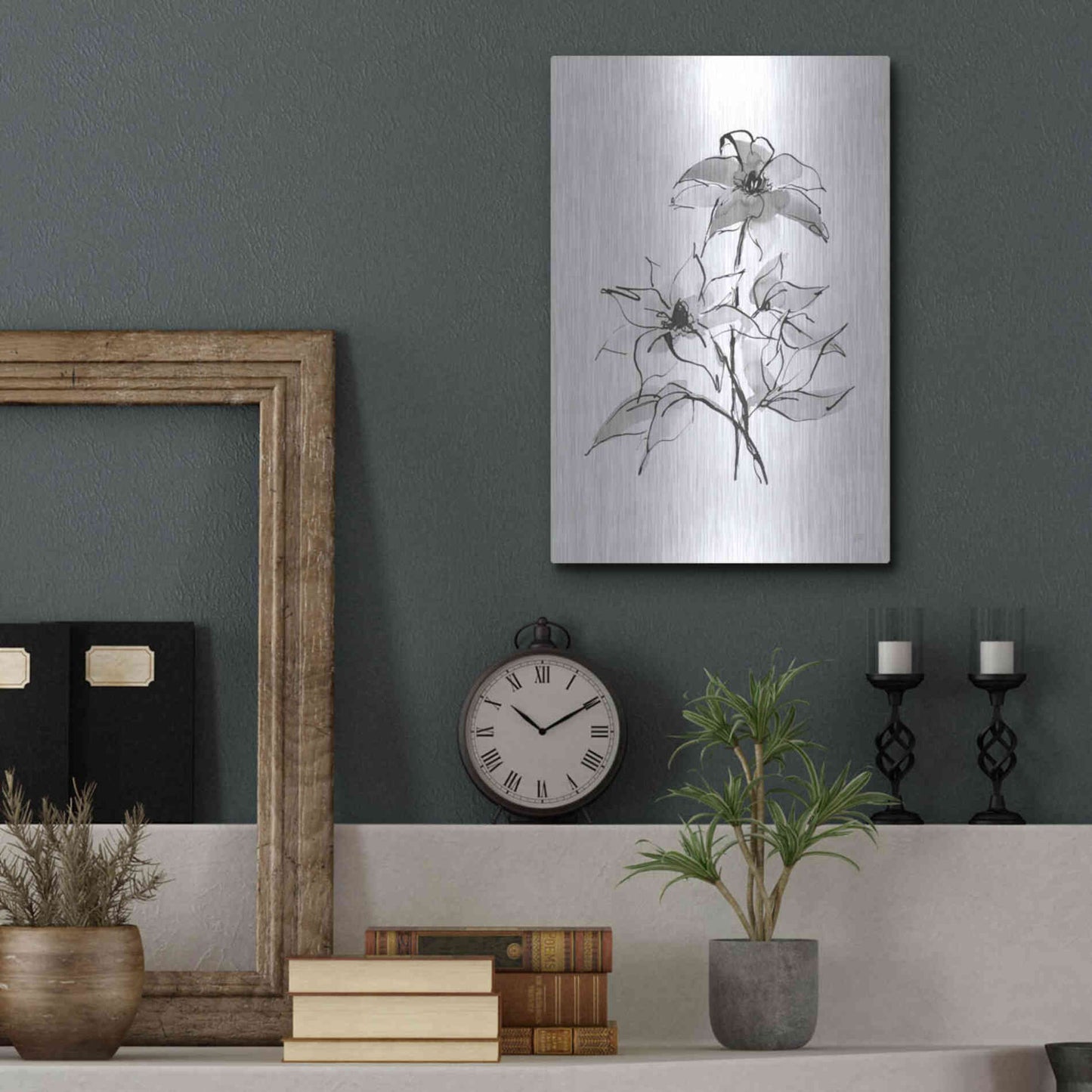 Luxe Metal Art 'Wash Clematis' by Chris Paschke, Metal Wall Art,12x16