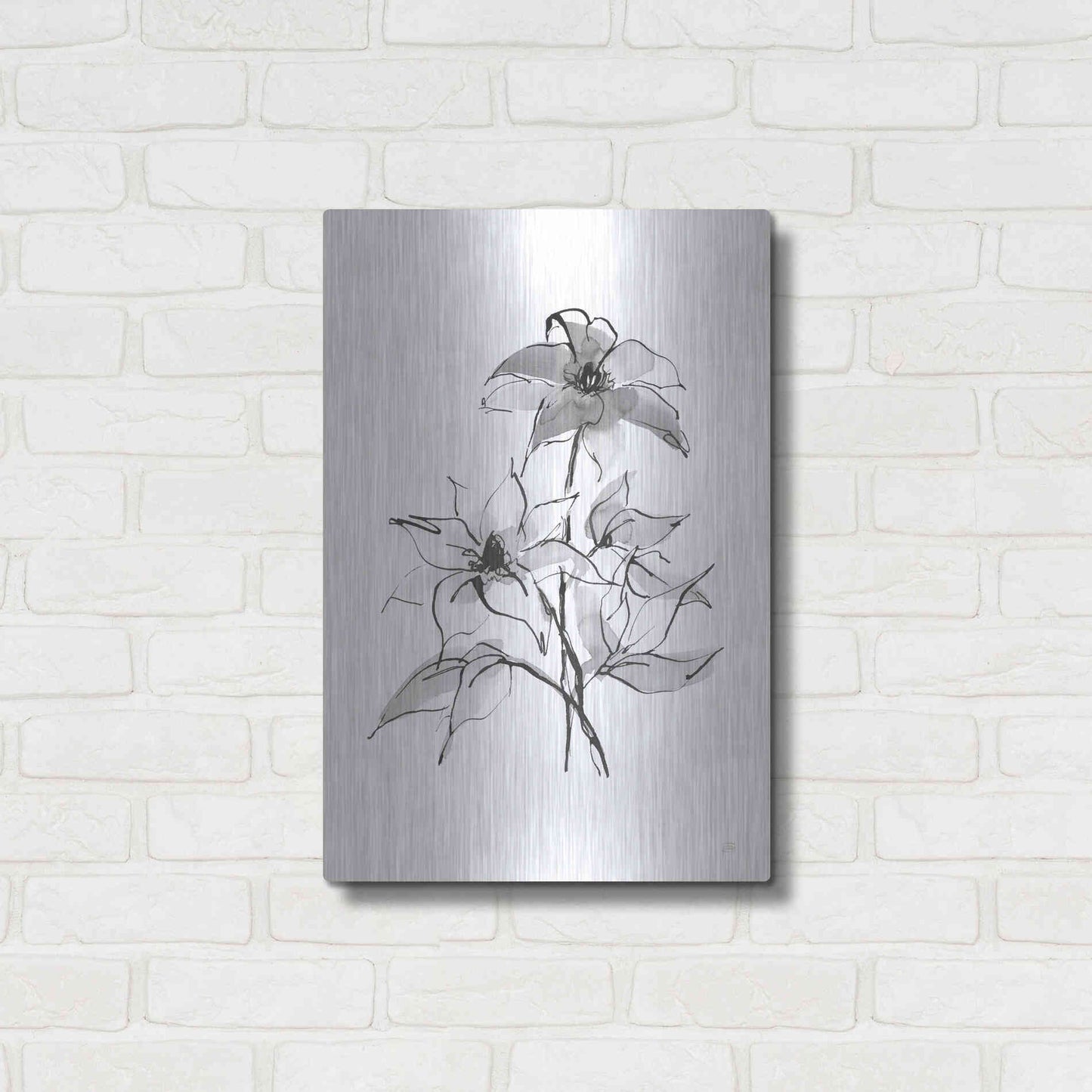 Luxe Metal Art 'Wash Clematis' by Chris Paschke, Metal Wall Art,16x24