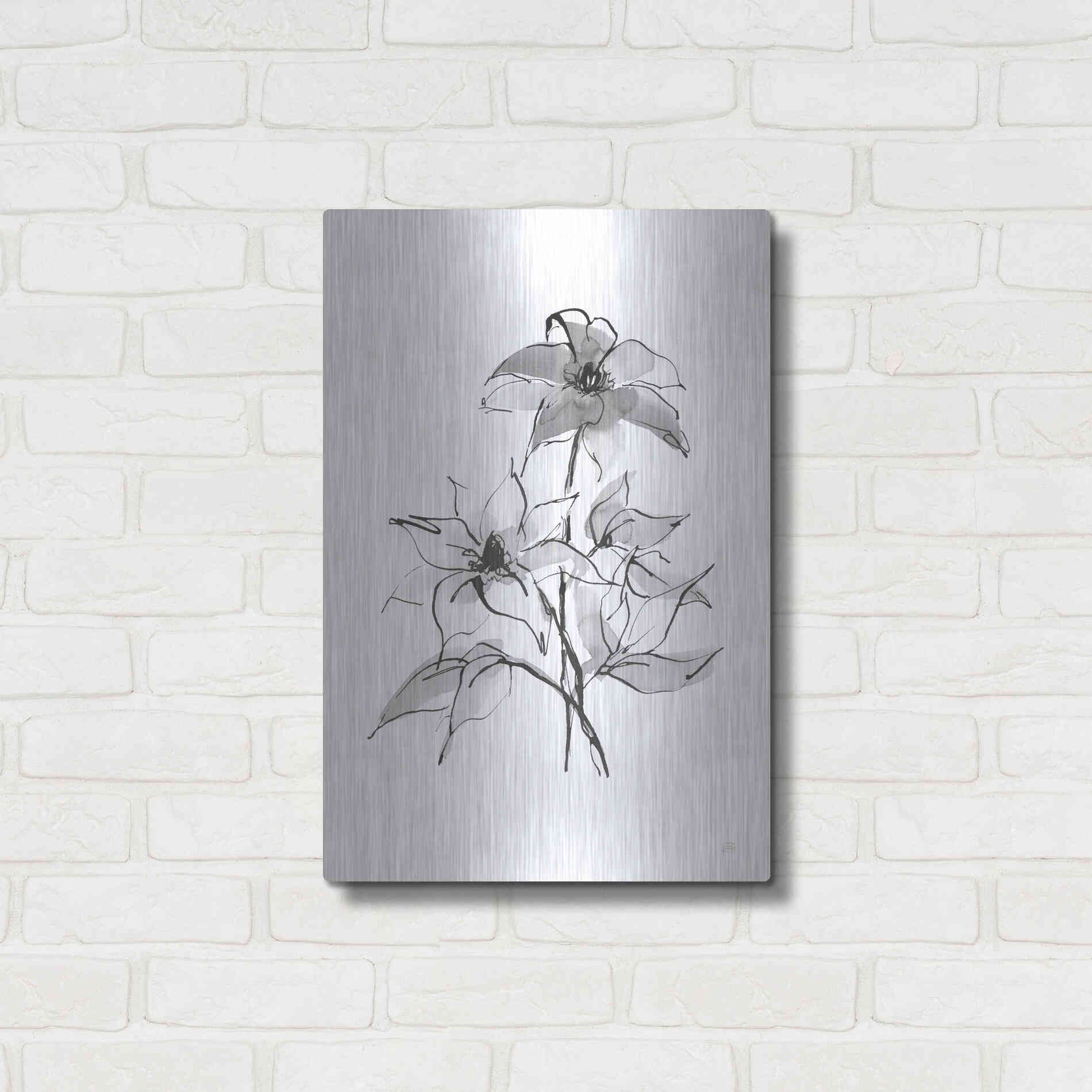 Luxe Metal Art 'Wash Clematis' by Chris Paschke, Metal Wall Art,16x24
