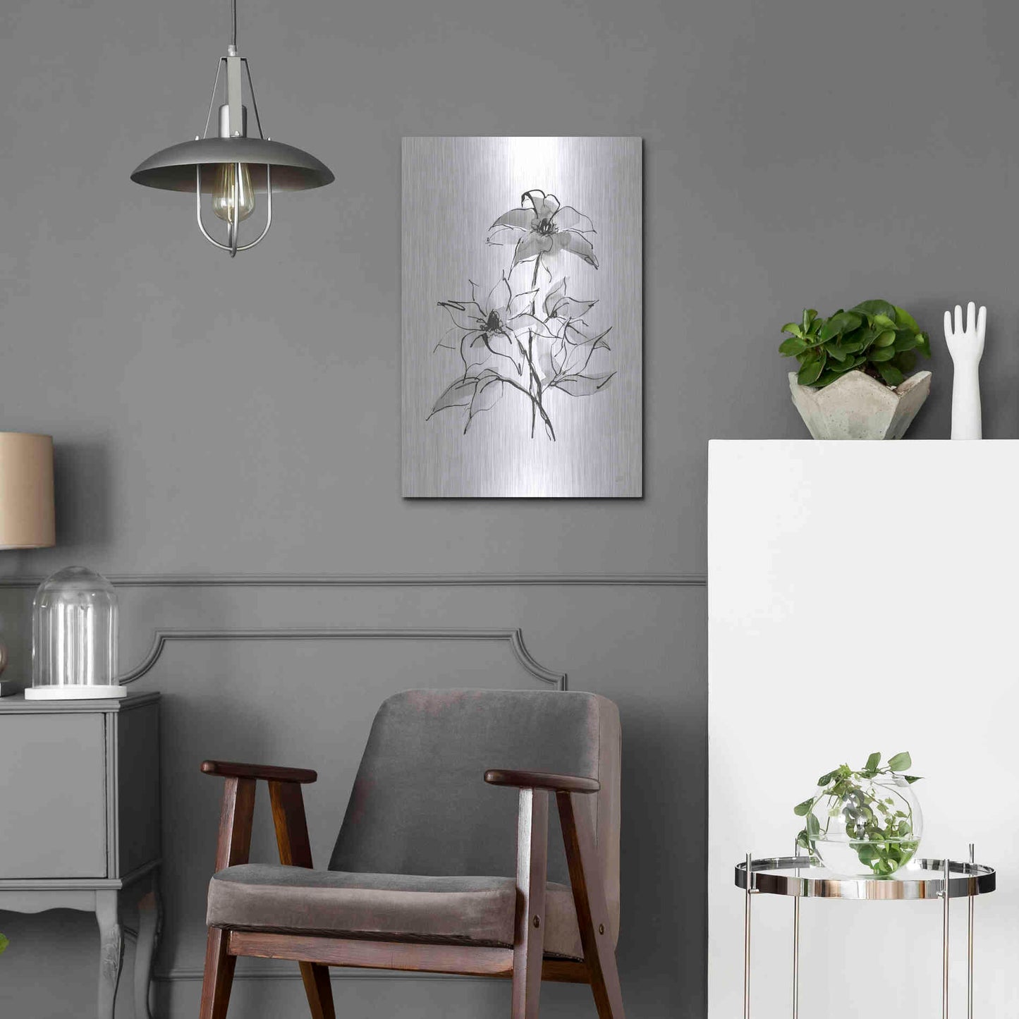 Luxe Metal Art 'Wash Clematis' by Chris Paschke, Metal Wall Art,16x24