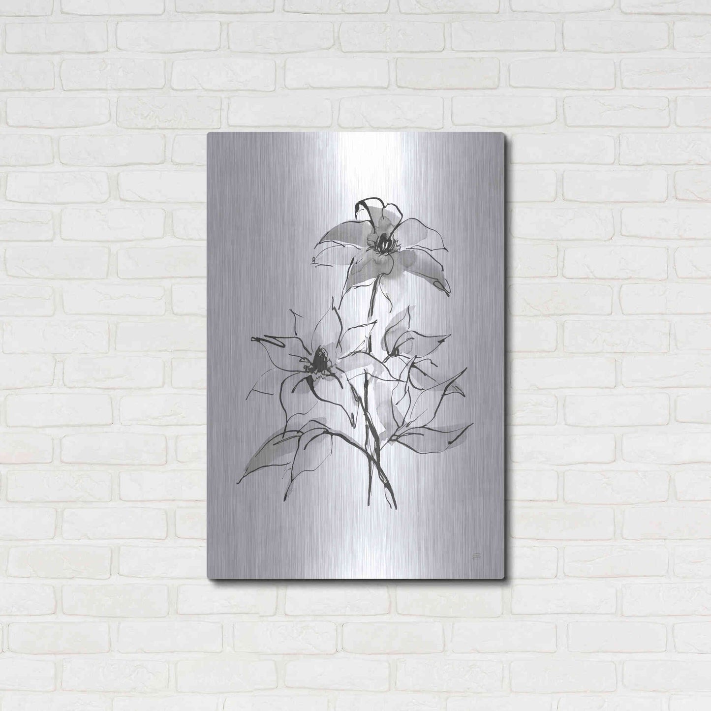 Luxe Metal Art 'Wash Clematis' by Chris Paschke, Metal Wall Art,24x36