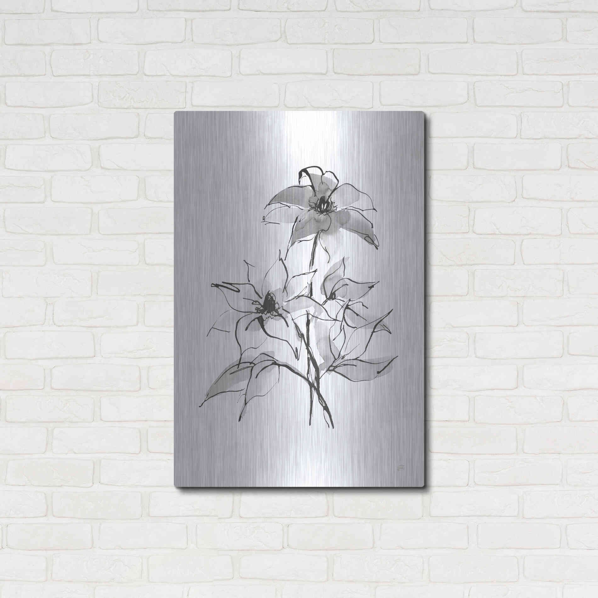 Luxe Metal Art 'Wash Clematis' by Chris Paschke, Metal Wall Art,24x36