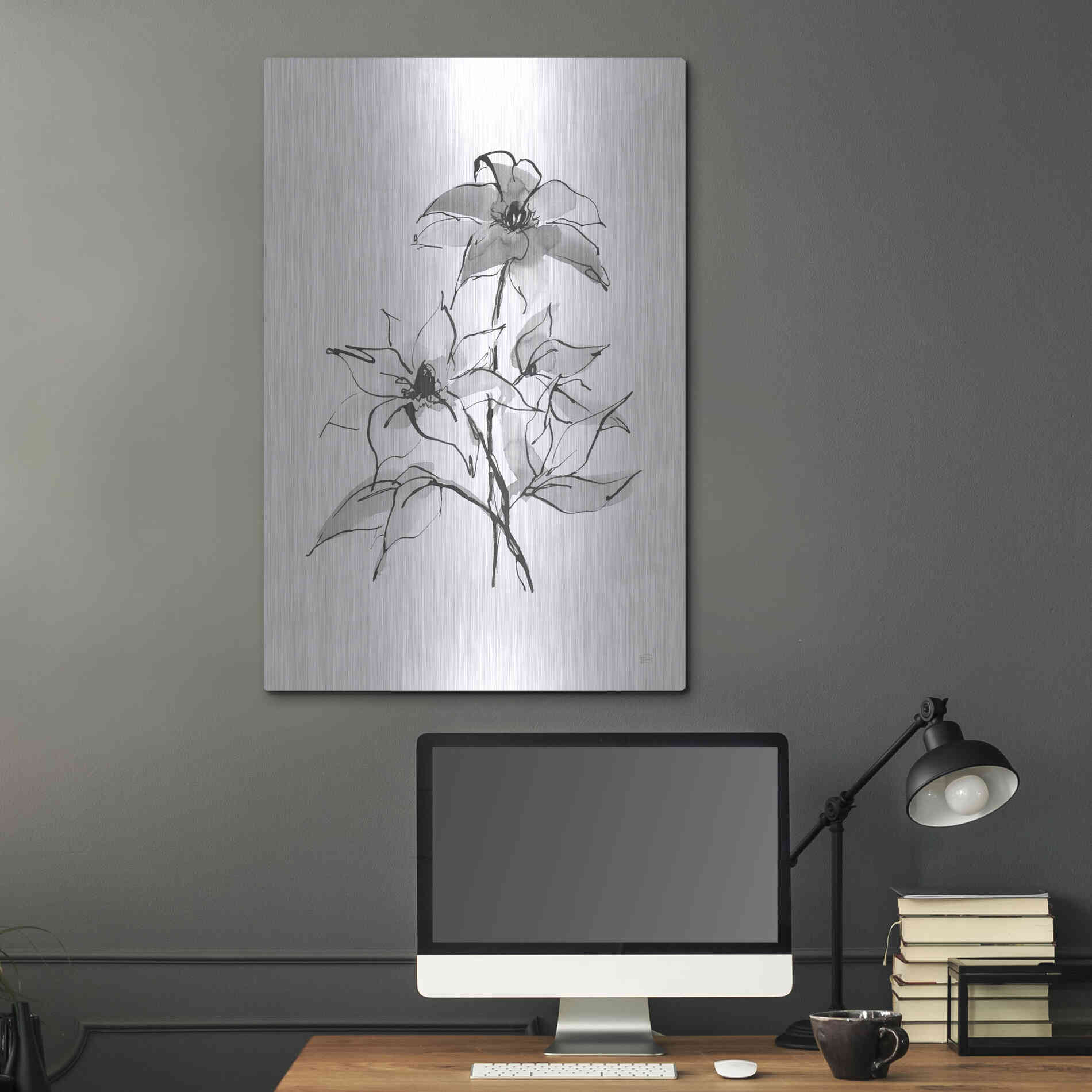 Luxe Metal Art 'Wash Clematis' by Chris Paschke, Metal Wall Art,24x36