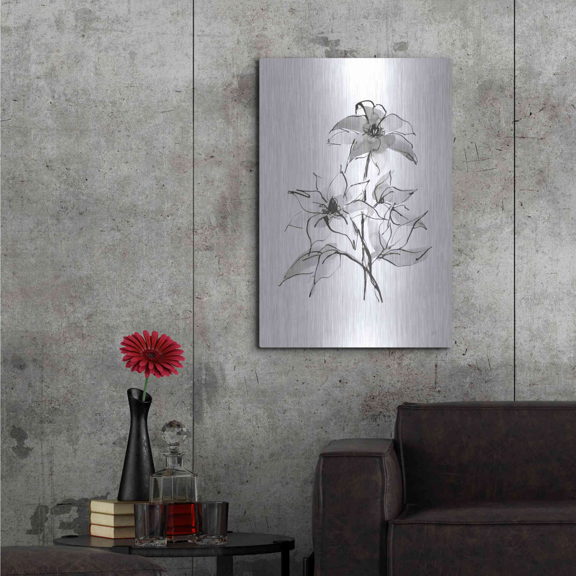 Luxe Metal Art 'Wash Clematis' by Chris Paschke, Metal Wall Art,24x36