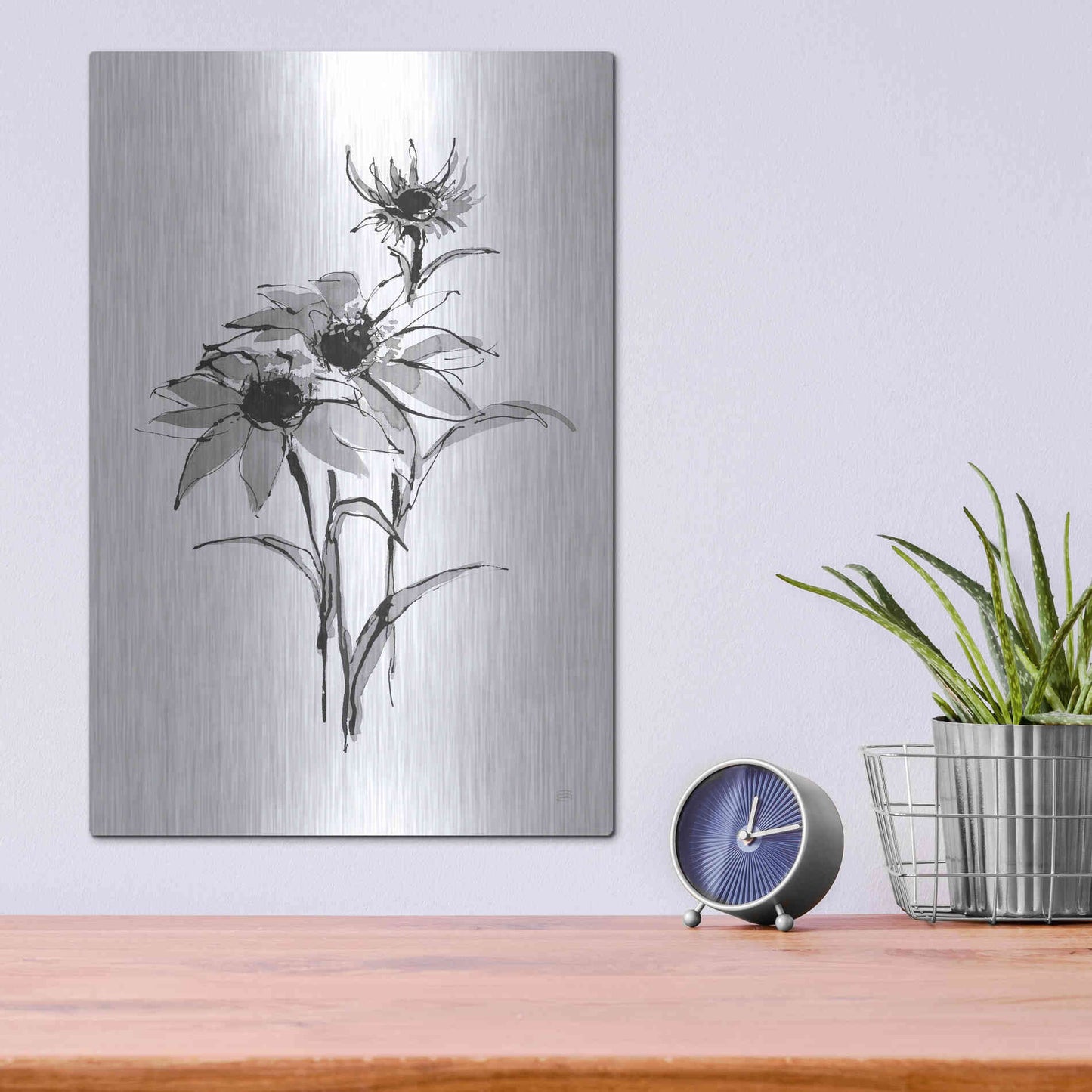 Luxe Metal Art 'Wash Echinacea I' by Chris Paschke, Metal Wall Art,12x16