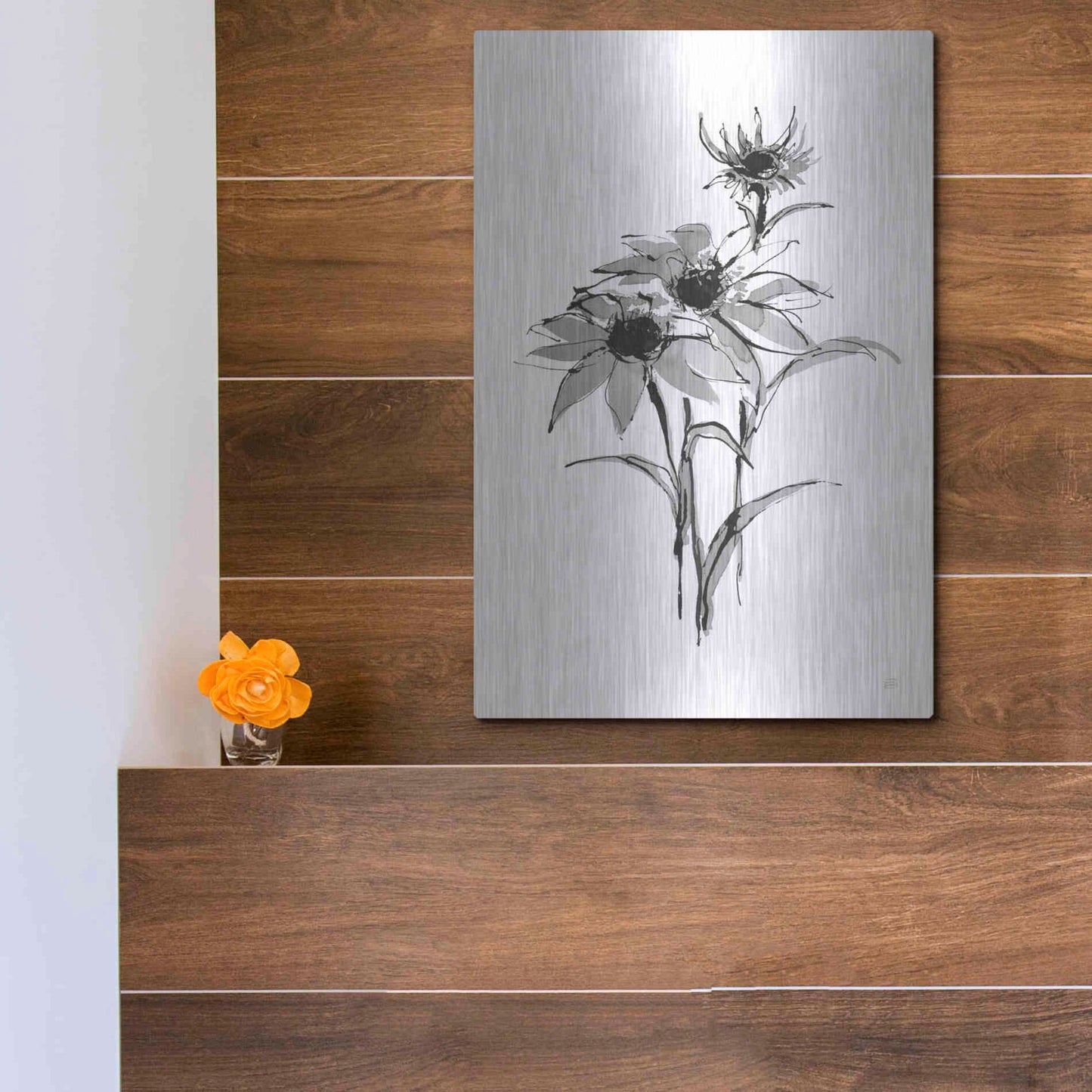 Luxe Metal Art 'Wash Echinacea I' by Chris Paschke, Metal Wall Art,12x16