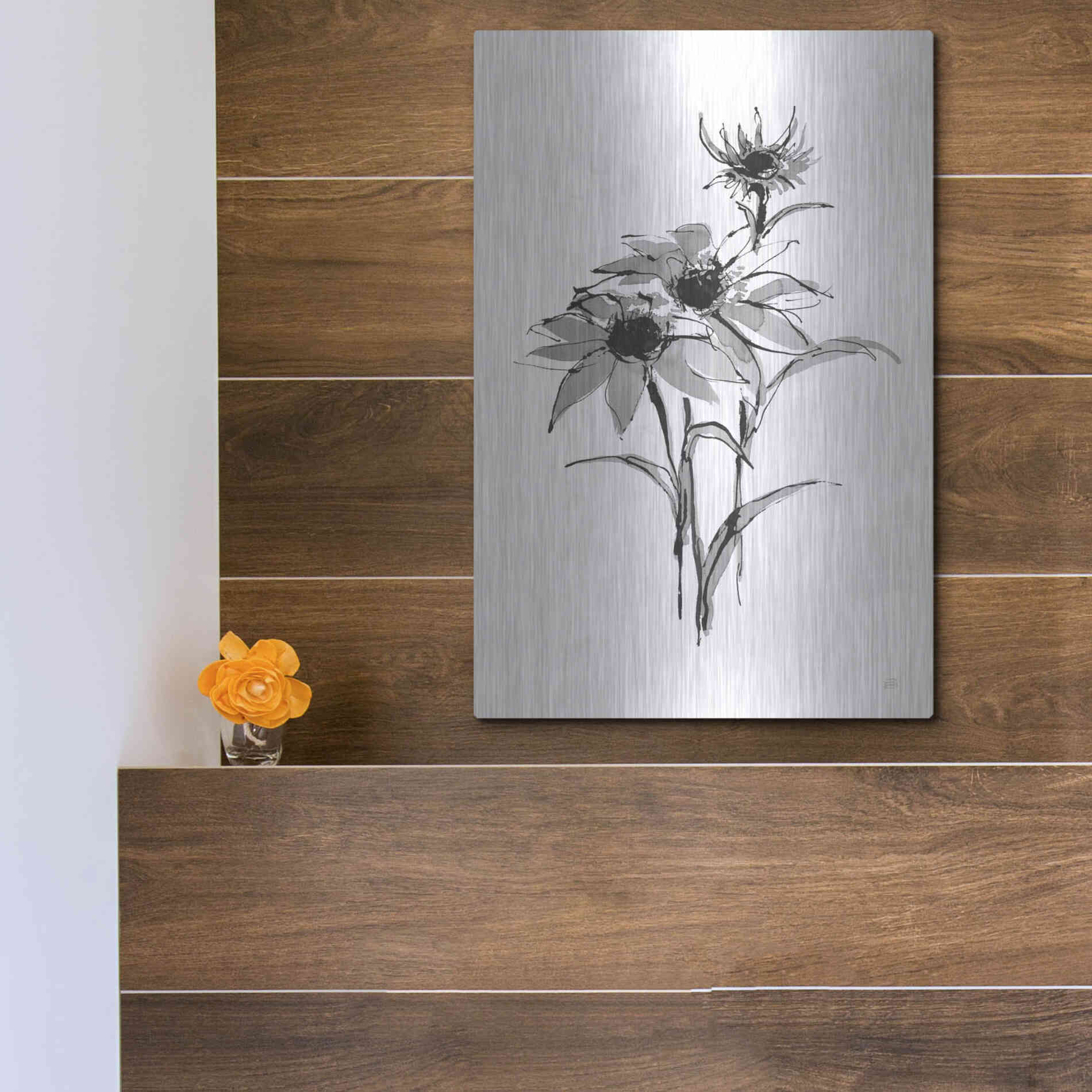 Luxe Metal Art 'Wash Echinacea I' by Chris Paschke, Metal Wall Art,12x16