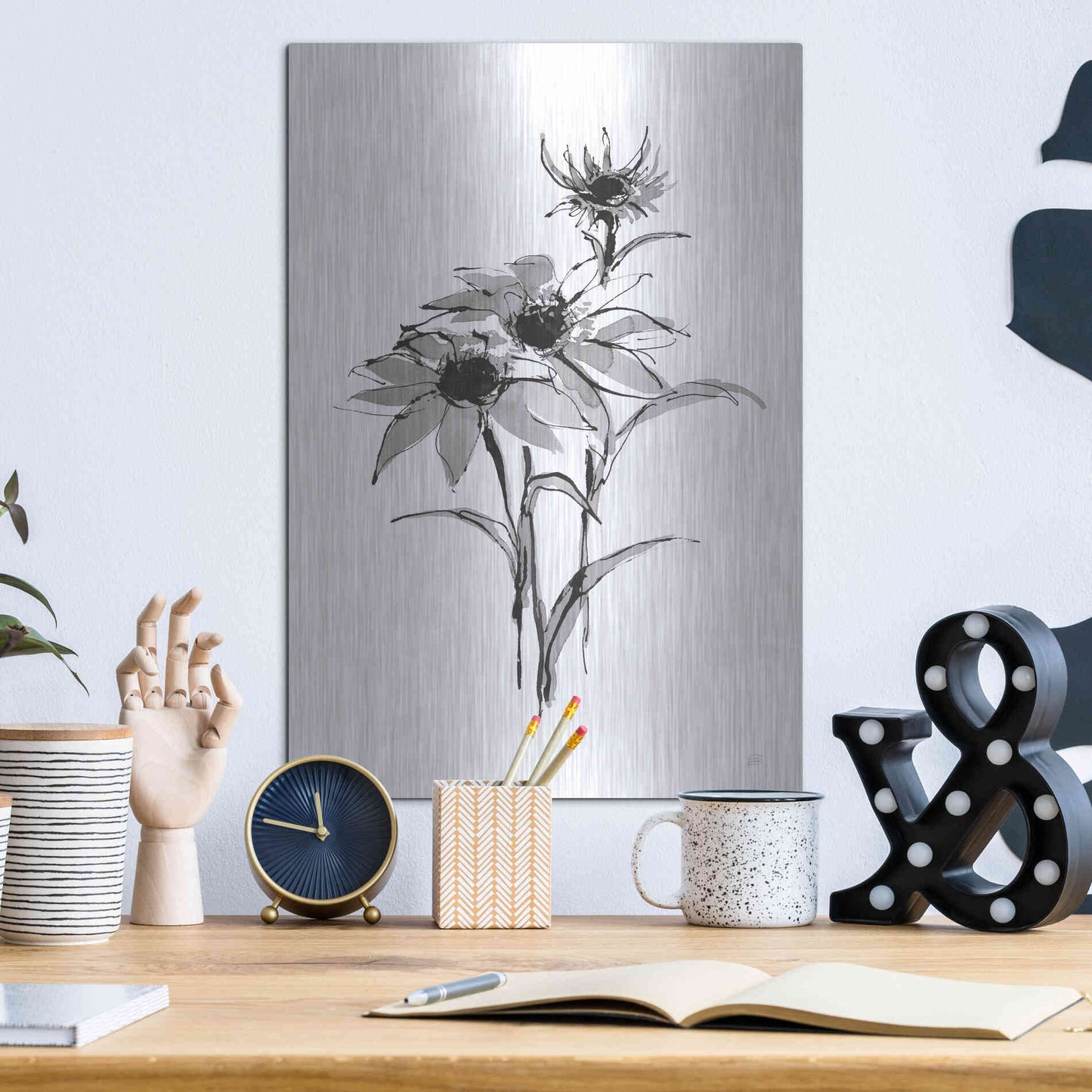 Luxe Metal Art 'Wash Echinacea I' by Chris Paschke, Metal Wall Art,12x16
