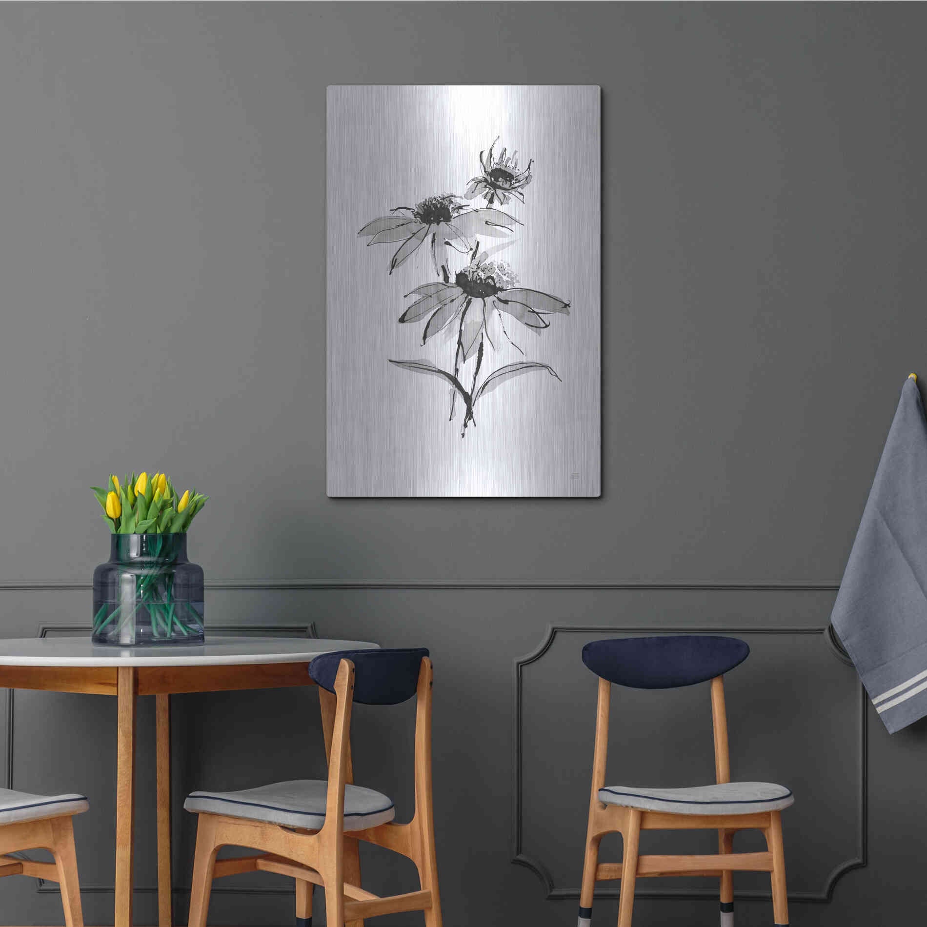 Luxe Metal Art 'Wash Echinacea II' by Chris Paschke, Metal Wall Art,24x36
