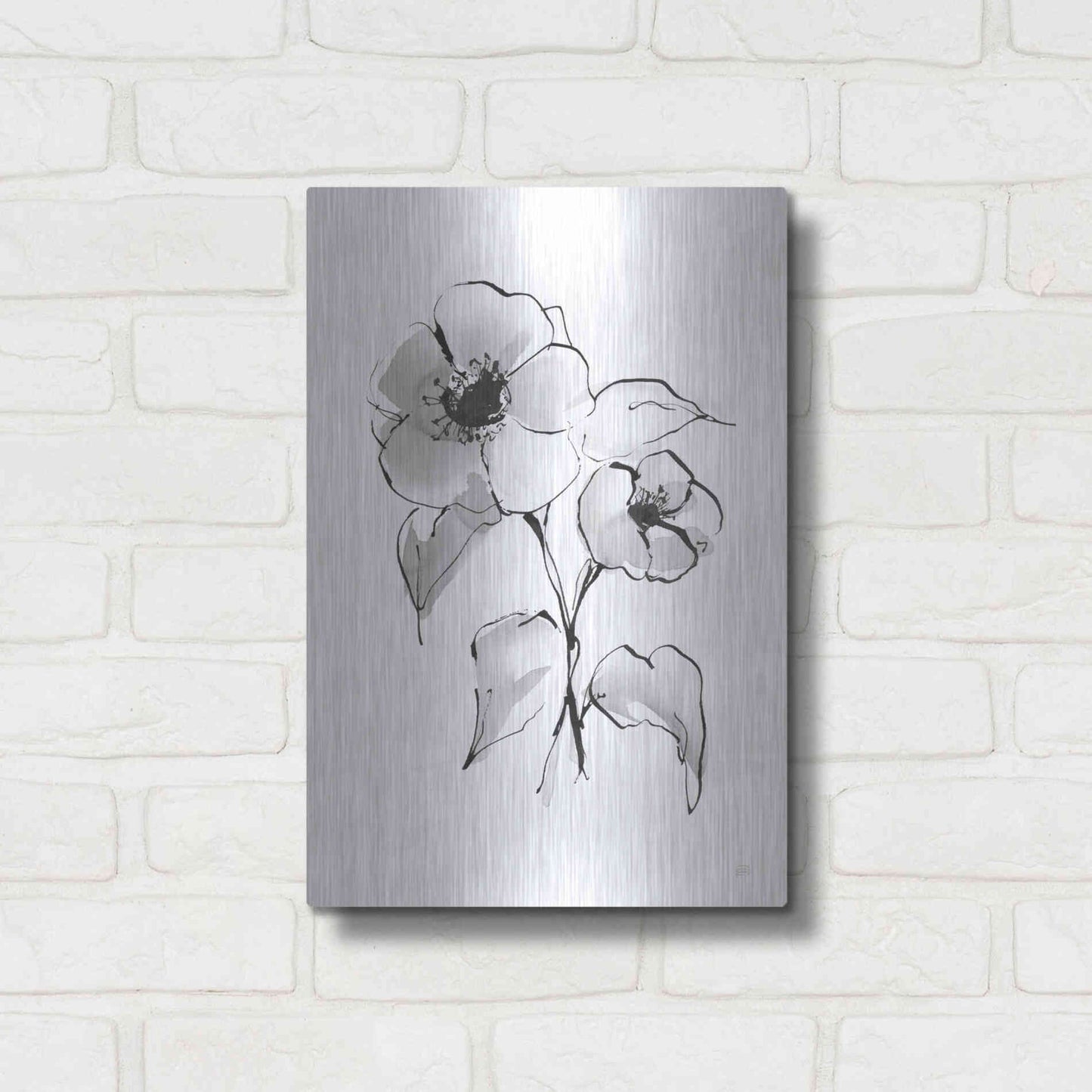 Luxe Metal Art 'Wash Poppy I' by Chris Paschke, Metal Wall Art,12x16