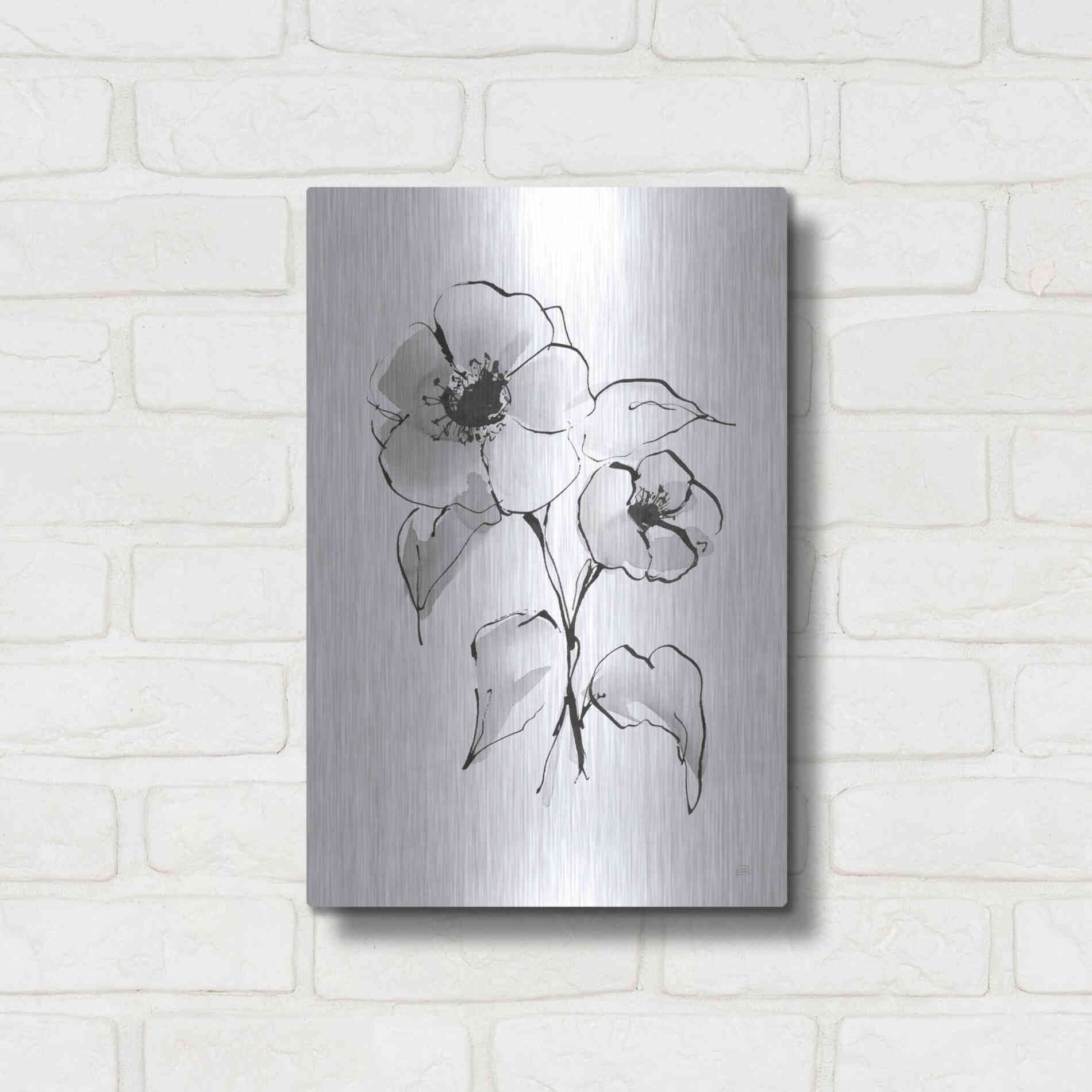 Luxe Metal Art 'Wash Poppy I' by Chris Paschke, Metal Wall Art,12x16