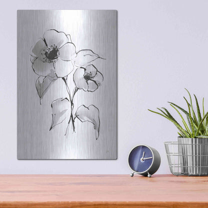 Luxe Metal Art 'Wash Poppy I' by Chris Paschke, Metal Wall Art,12x16