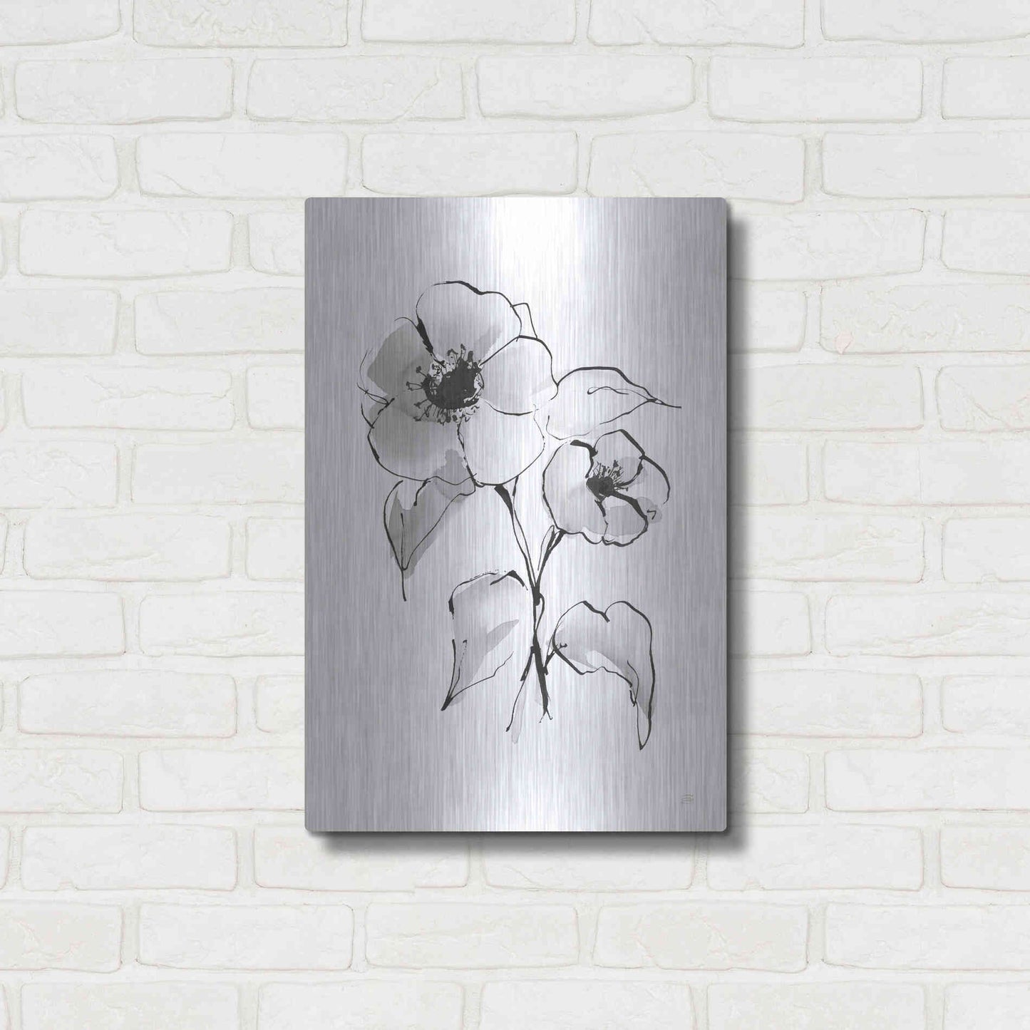 Luxe Metal Art 'Wash Poppy I' by Chris Paschke, Metal Wall Art,16x24