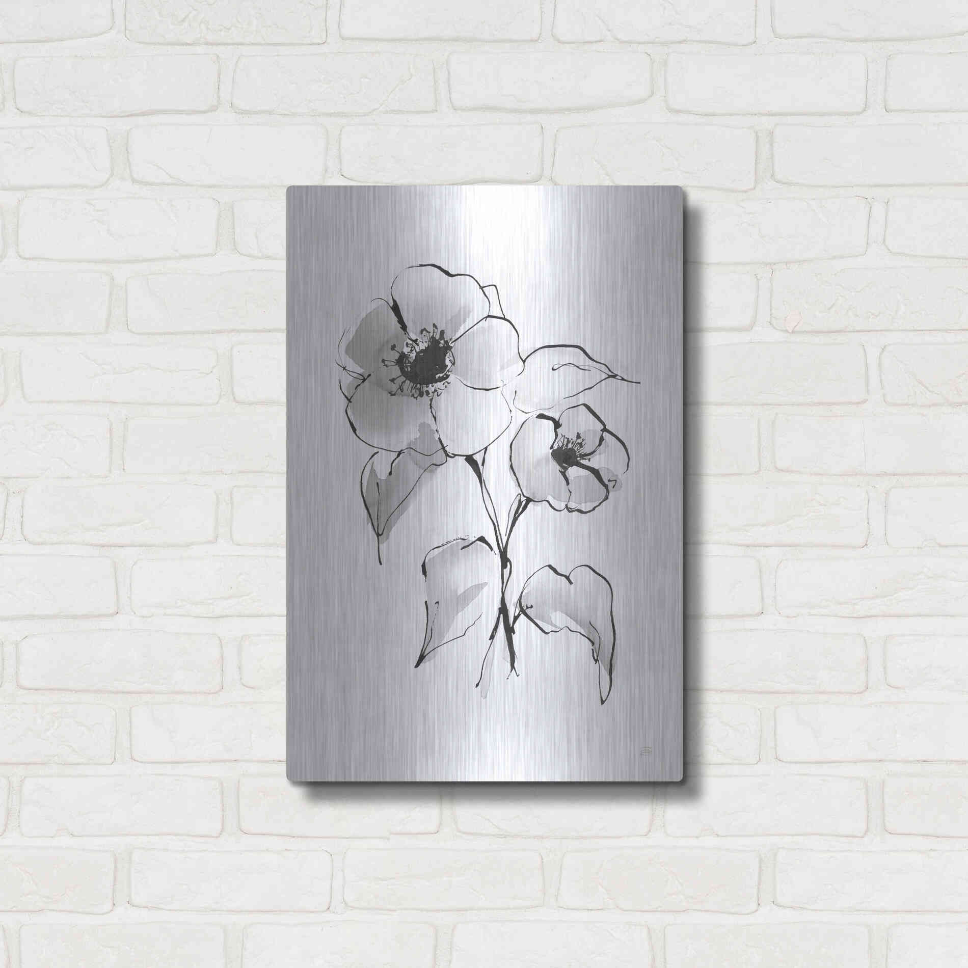 Luxe Metal Art 'Wash Poppy I' by Chris Paschke, Metal Wall Art,16x24