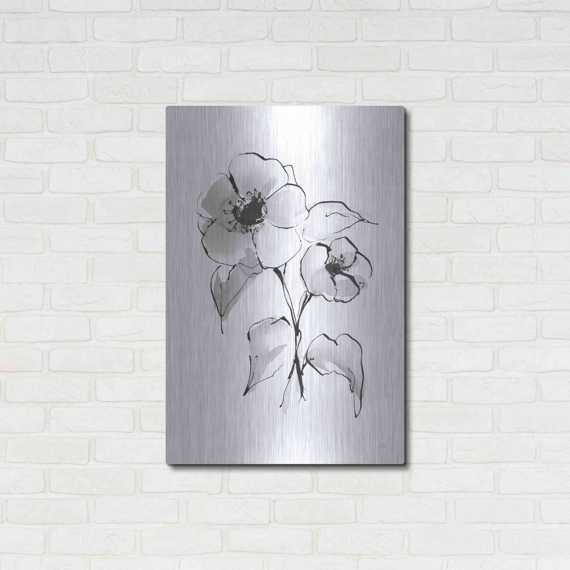 Luxe Metal Art 'Wash Poppy I' by Chris Paschke, Metal Wall Art,24x36