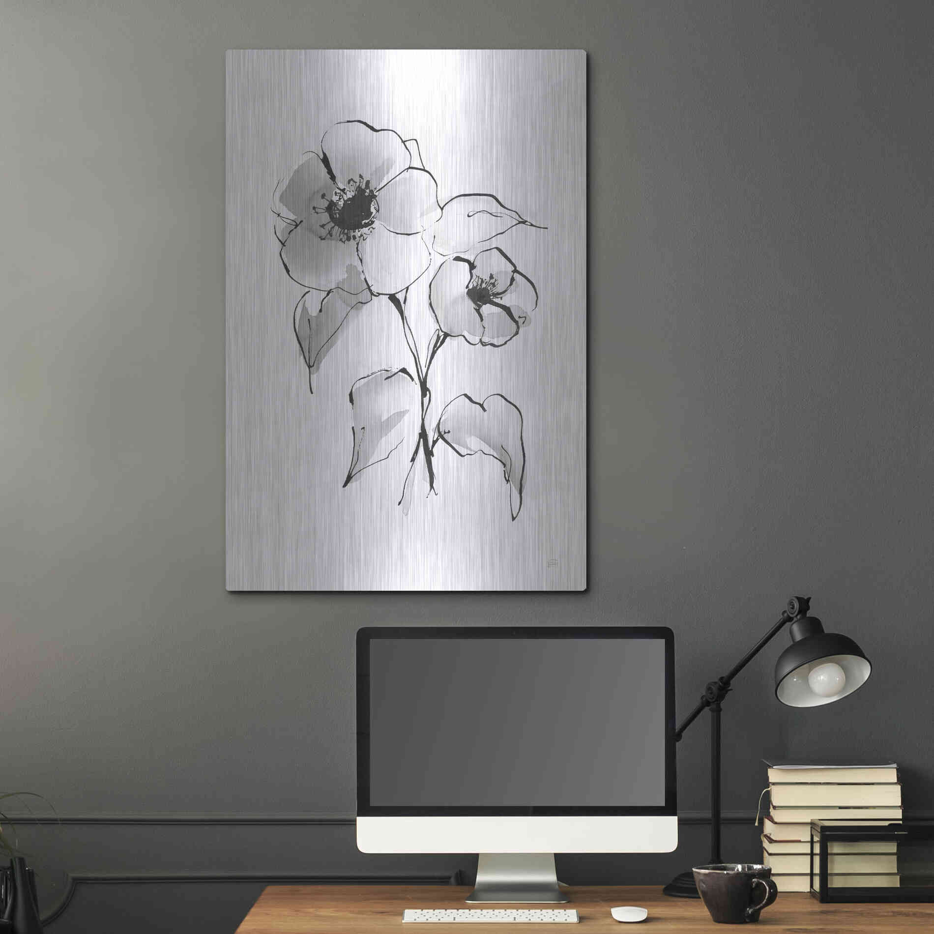 Luxe Metal Art 'Wash Poppy I' by Chris Paschke, Metal Wall Art,24x36
