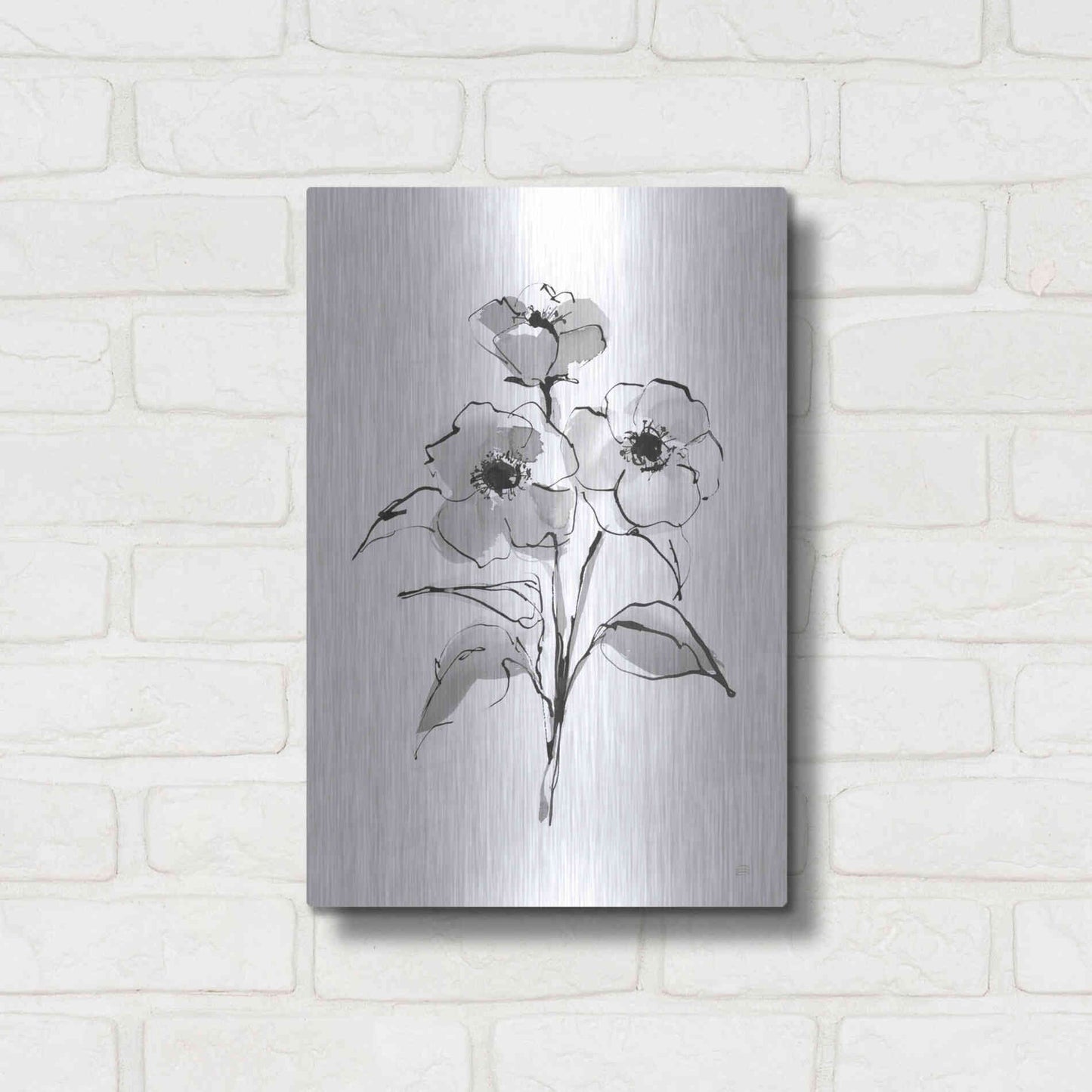 Luxe Metal Art 'Wash Poppy II' by Chris Paschke, Metal Wall Art,12x16