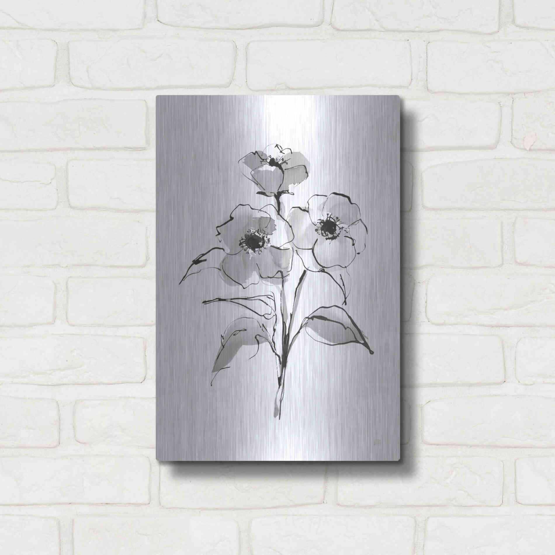 Luxe Metal Art 'Wash Poppy II' by Chris Paschke, Metal Wall Art,12x16
