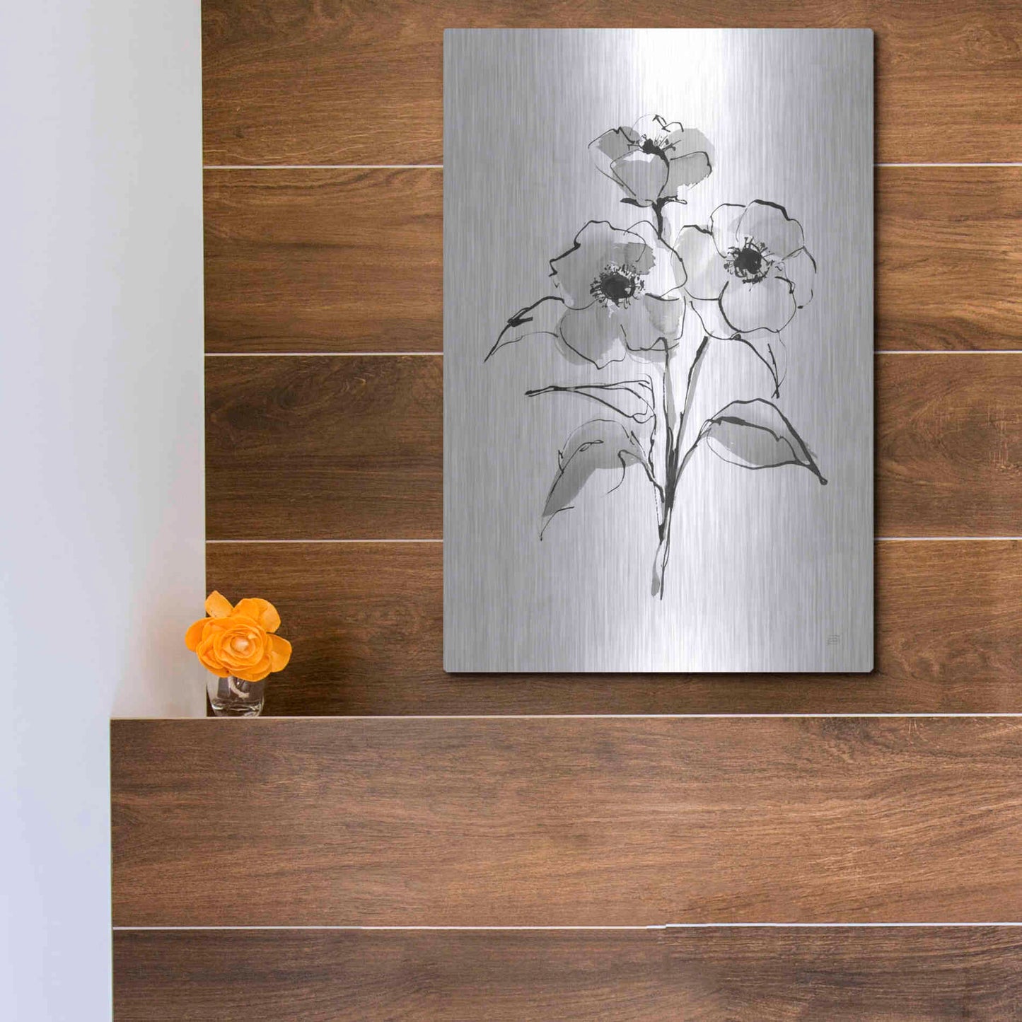 Luxe Metal Art 'Wash Poppy II' by Chris Paschke, Metal Wall Art,12x16