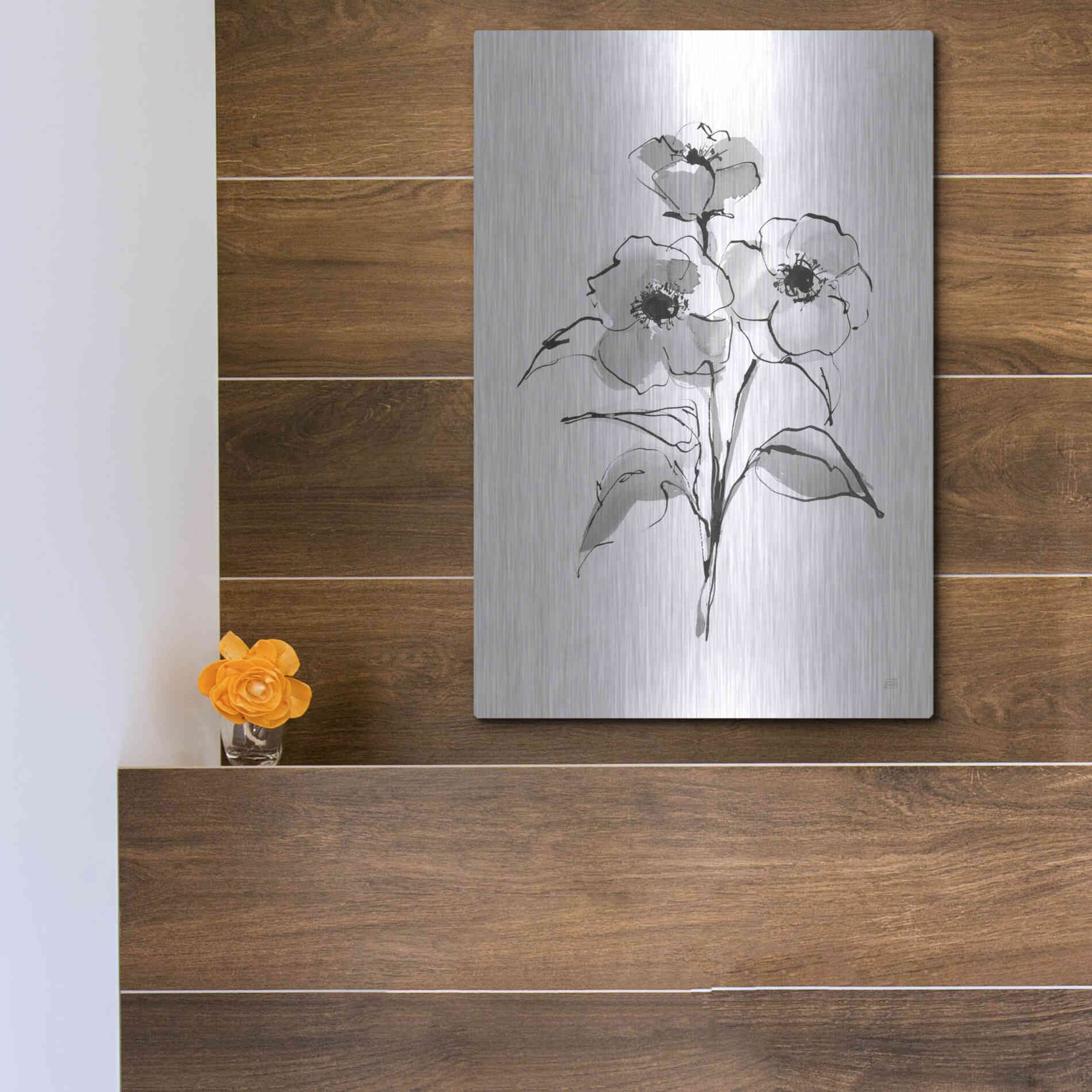 Luxe Metal Art 'Wash Poppy II' by Chris Paschke, Metal Wall Art,12x16
