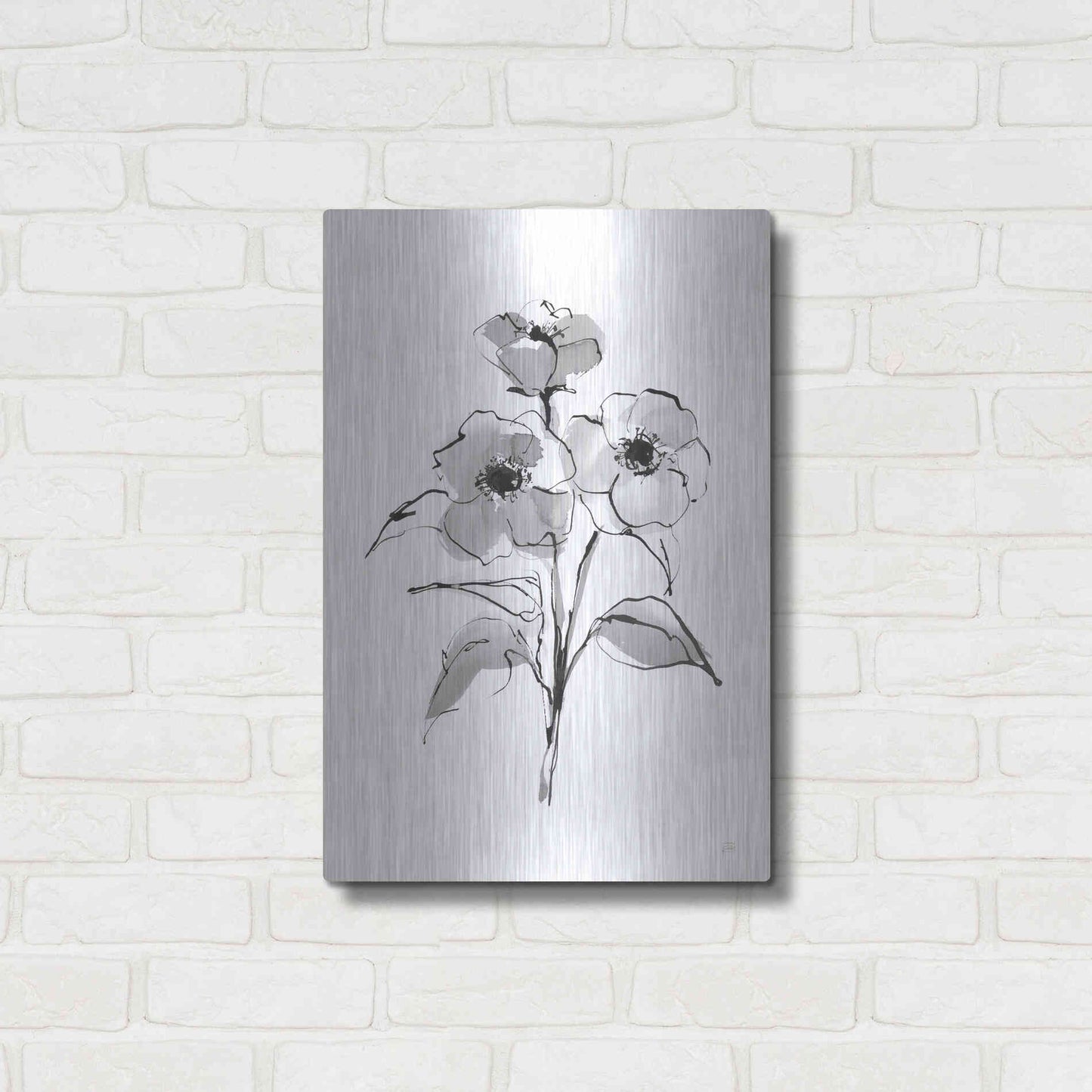 Luxe Metal Art 'Wash Poppy II' by Chris Paschke, Metal Wall Art,16x24