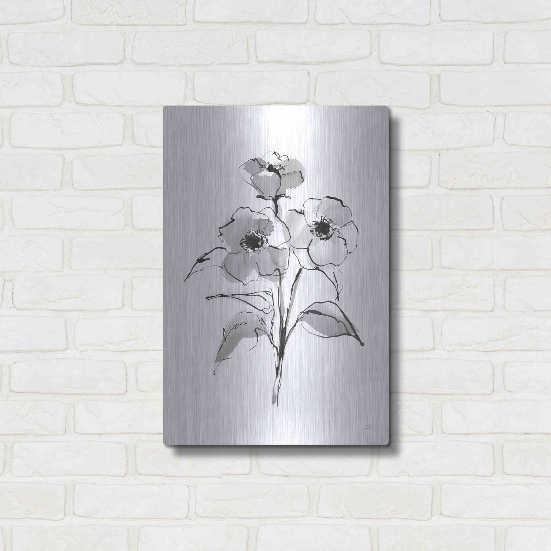 Luxe Metal Art 'Wash Poppy II' by Chris Paschke, Metal Wall Art,16x24