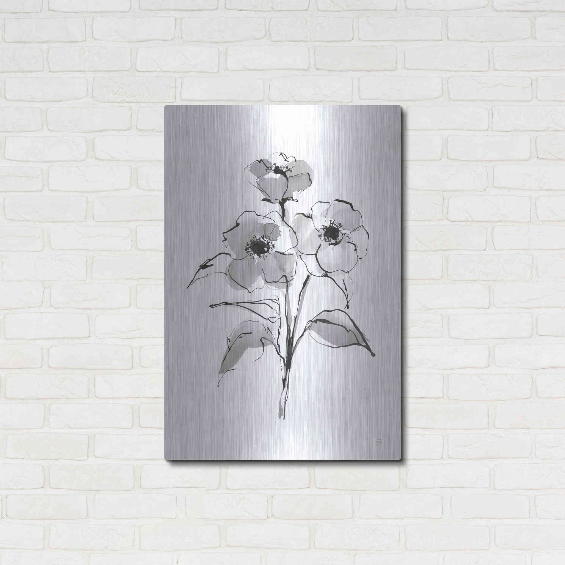 Luxe Metal Art 'Wash Poppy II' by Chris Paschke, Metal Wall Art,24x36