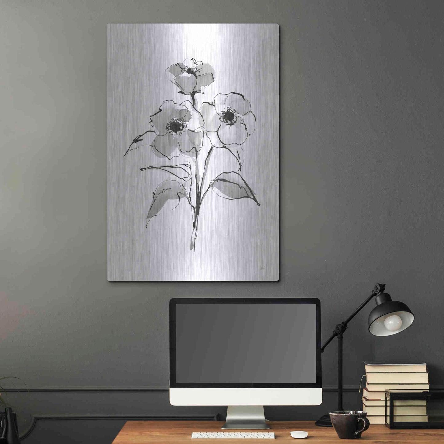 Luxe Metal Art 'Wash Poppy II' by Chris Paschke, Metal Wall Art,24x36