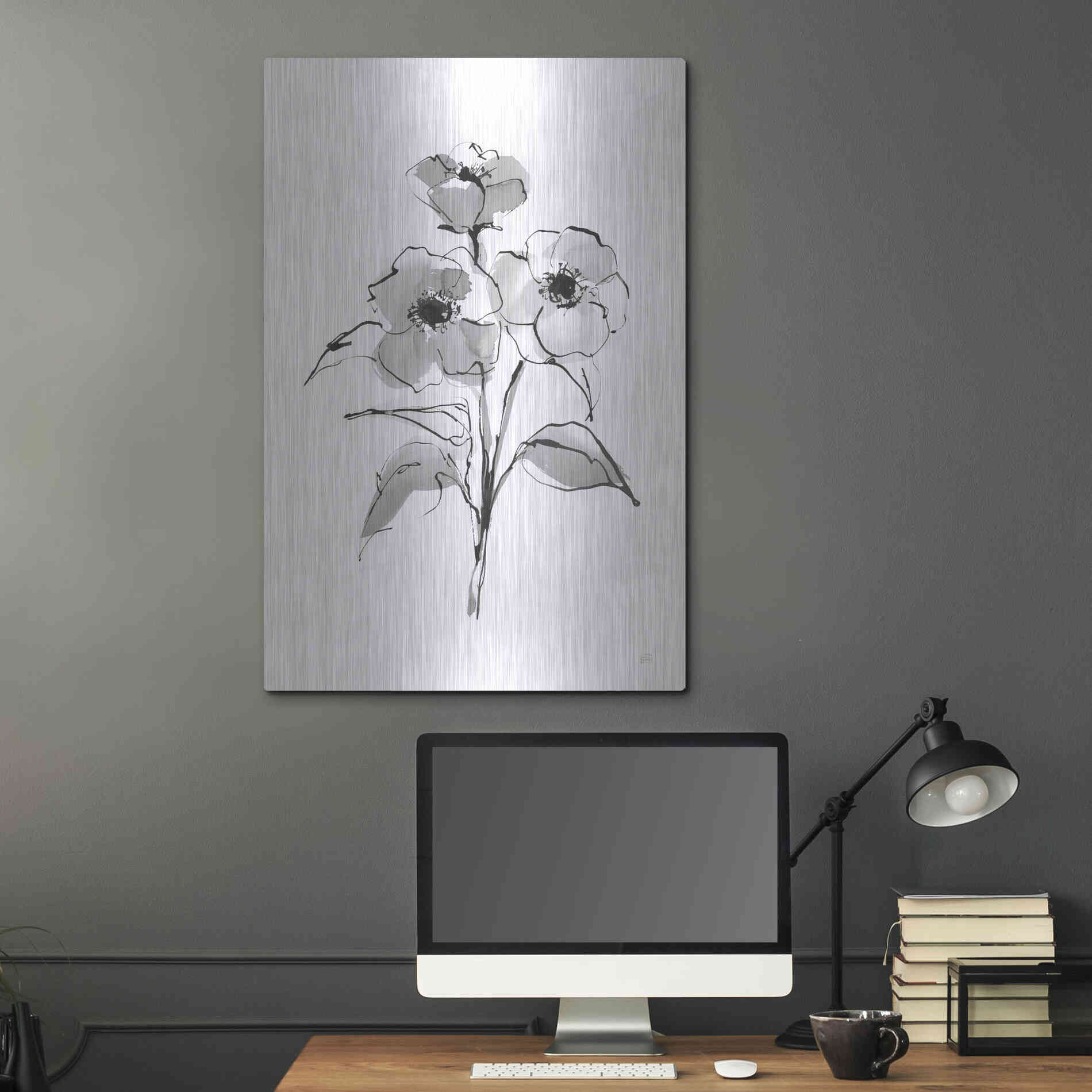 Luxe Metal Art 'Wash Poppy II' by Chris Paschke, Metal Wall Art,24x36