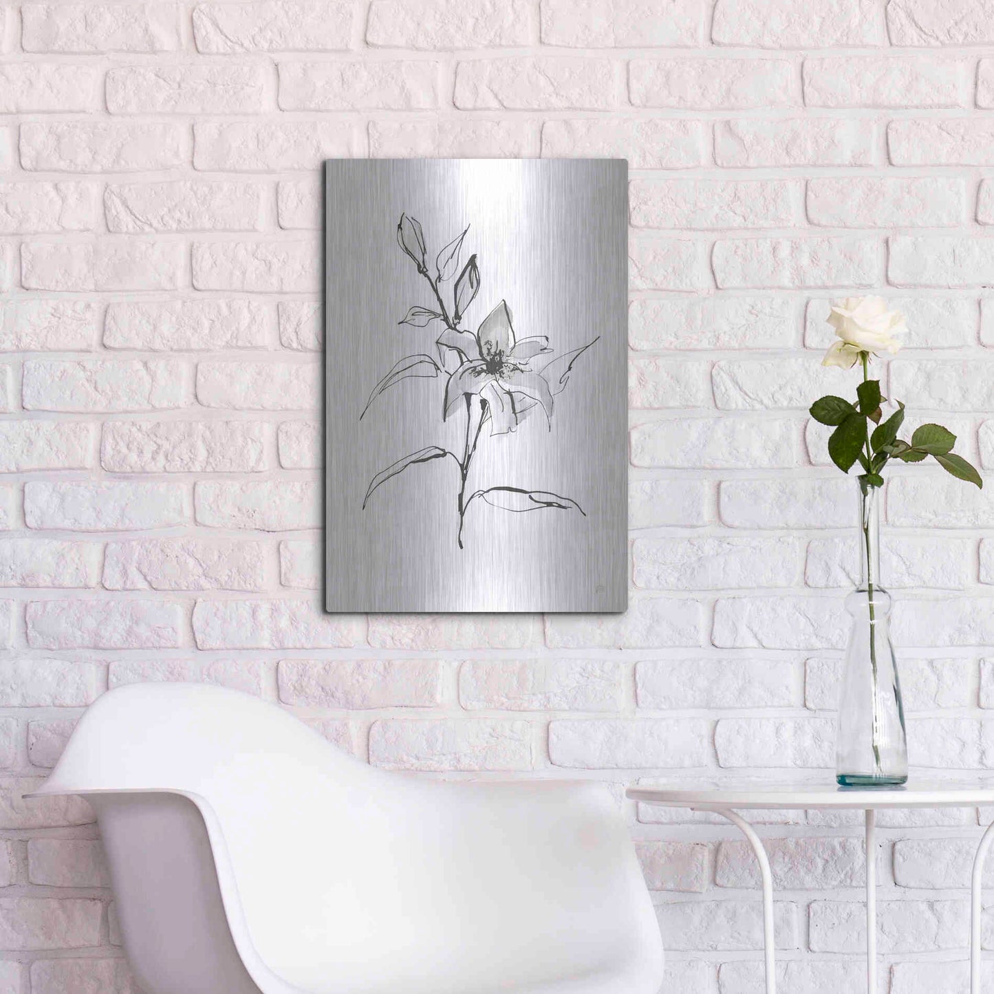 Luxe Metal Art 'Wash Tiger Lily' by Chris Paschke, Metal Wall Art,16x24