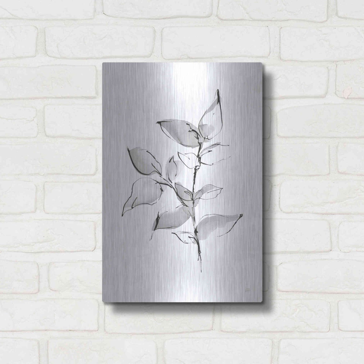 Luxe Metal Art 'Wash Leaf II' by Chris Paschke, Metal Wall Art,12x16