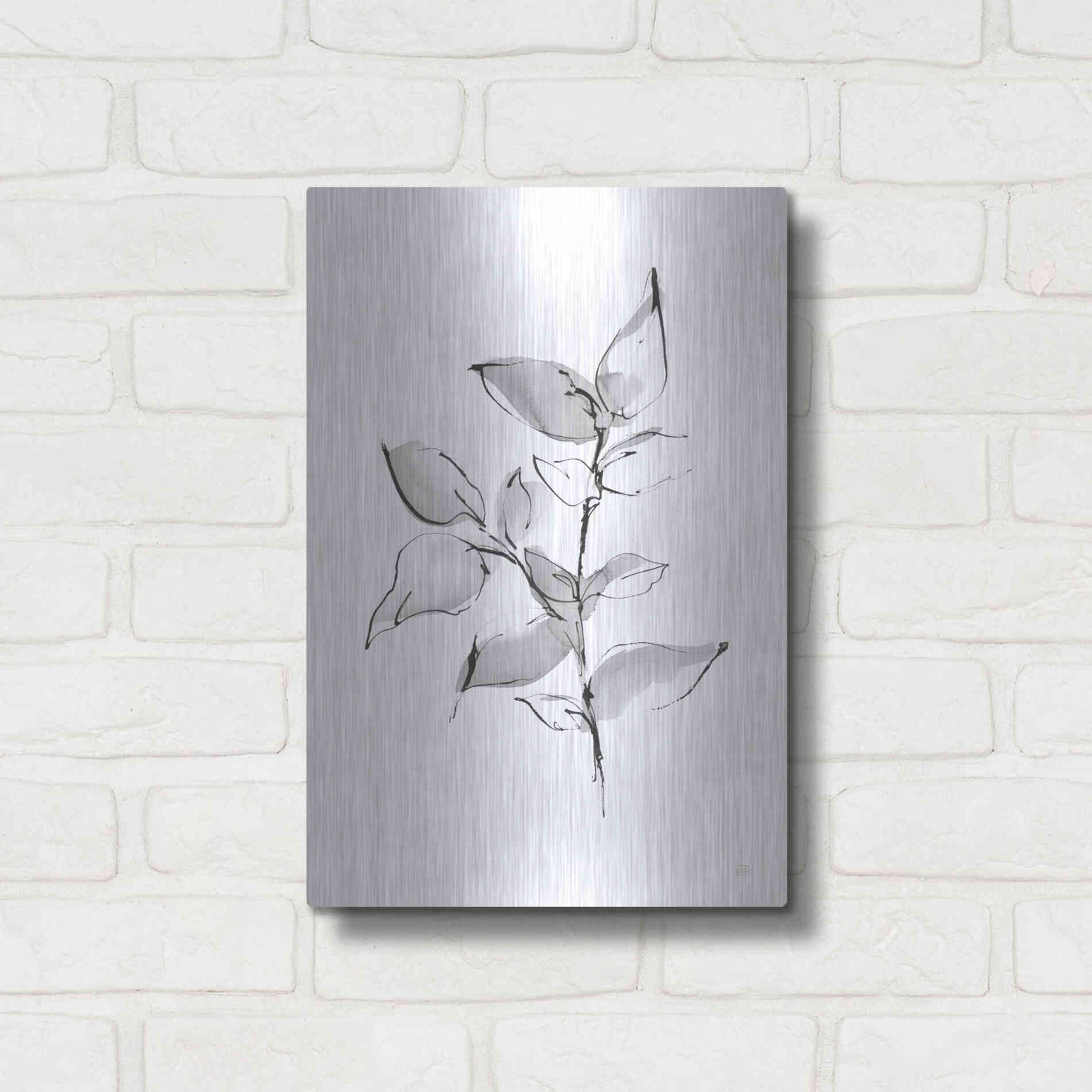 Luxe Metal Art 'Wash Leaf II' by Chris Paschke, Metal Wall Art,12x16